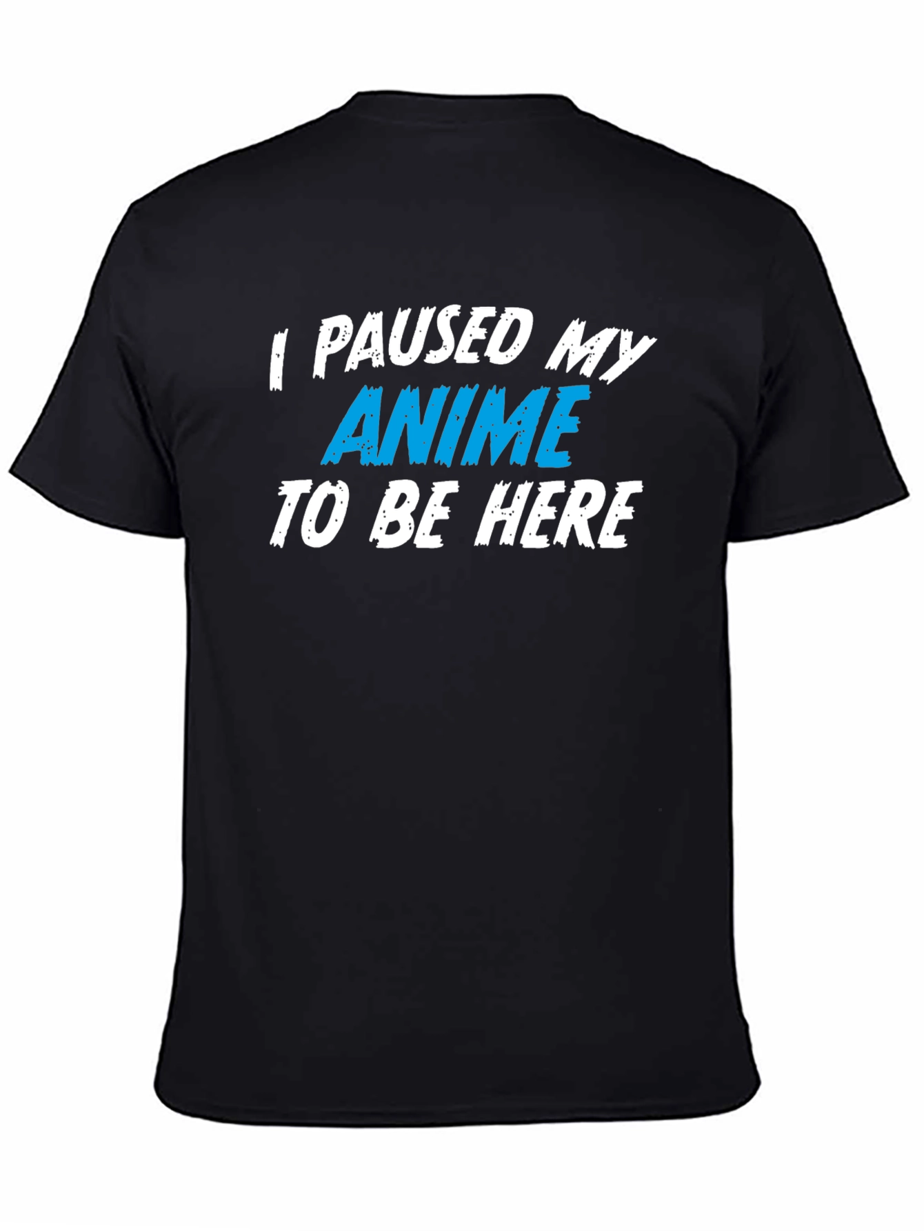 Anime Paused T-Shirt - Black Cotton Tee