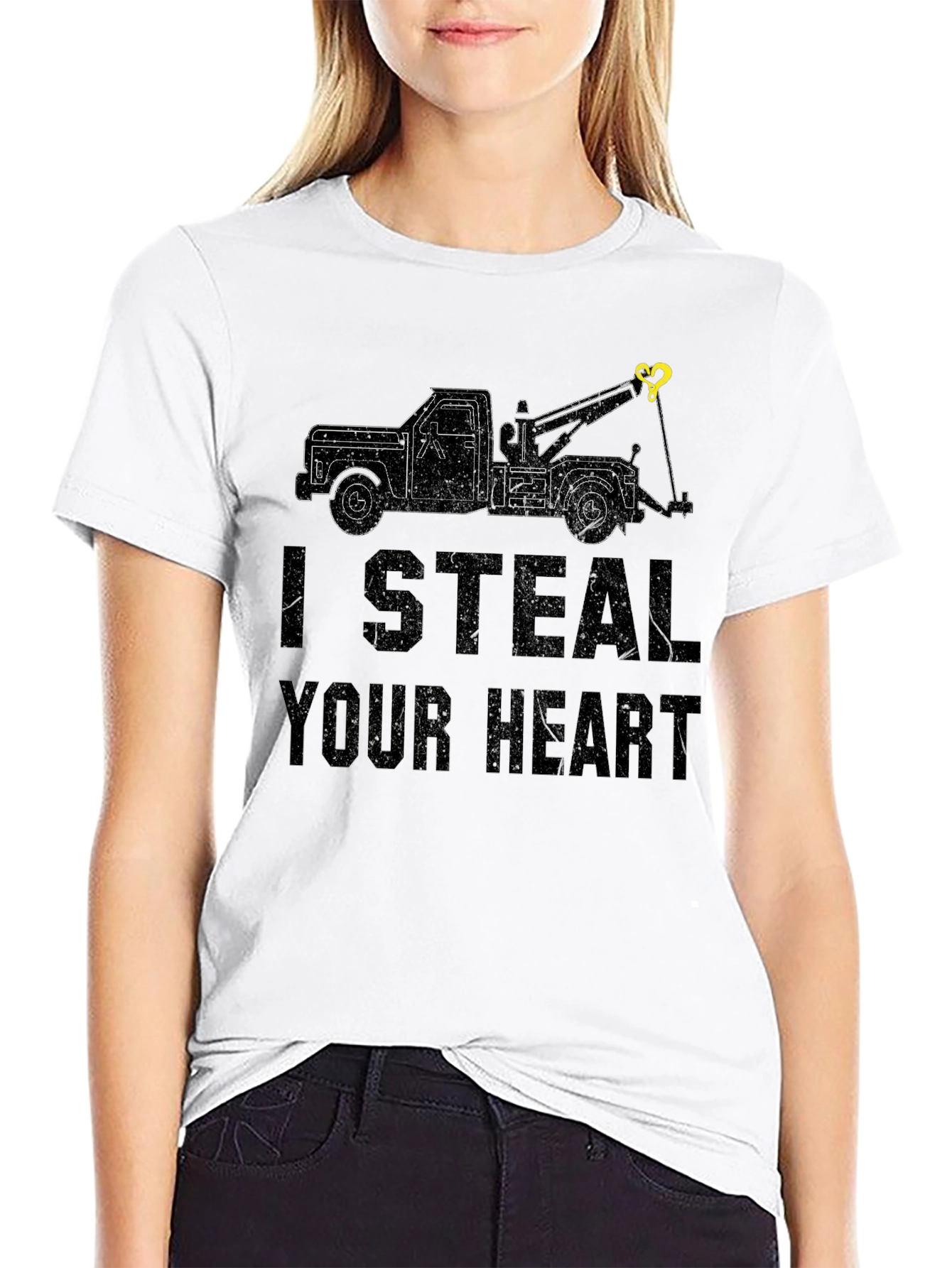 I Steal Your Heart Tow Truck Graphic Tee