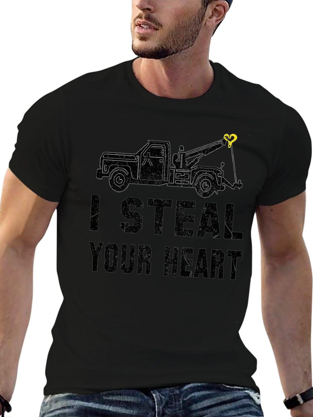 I Steal Your Heart Tow Truck Graphic Tee