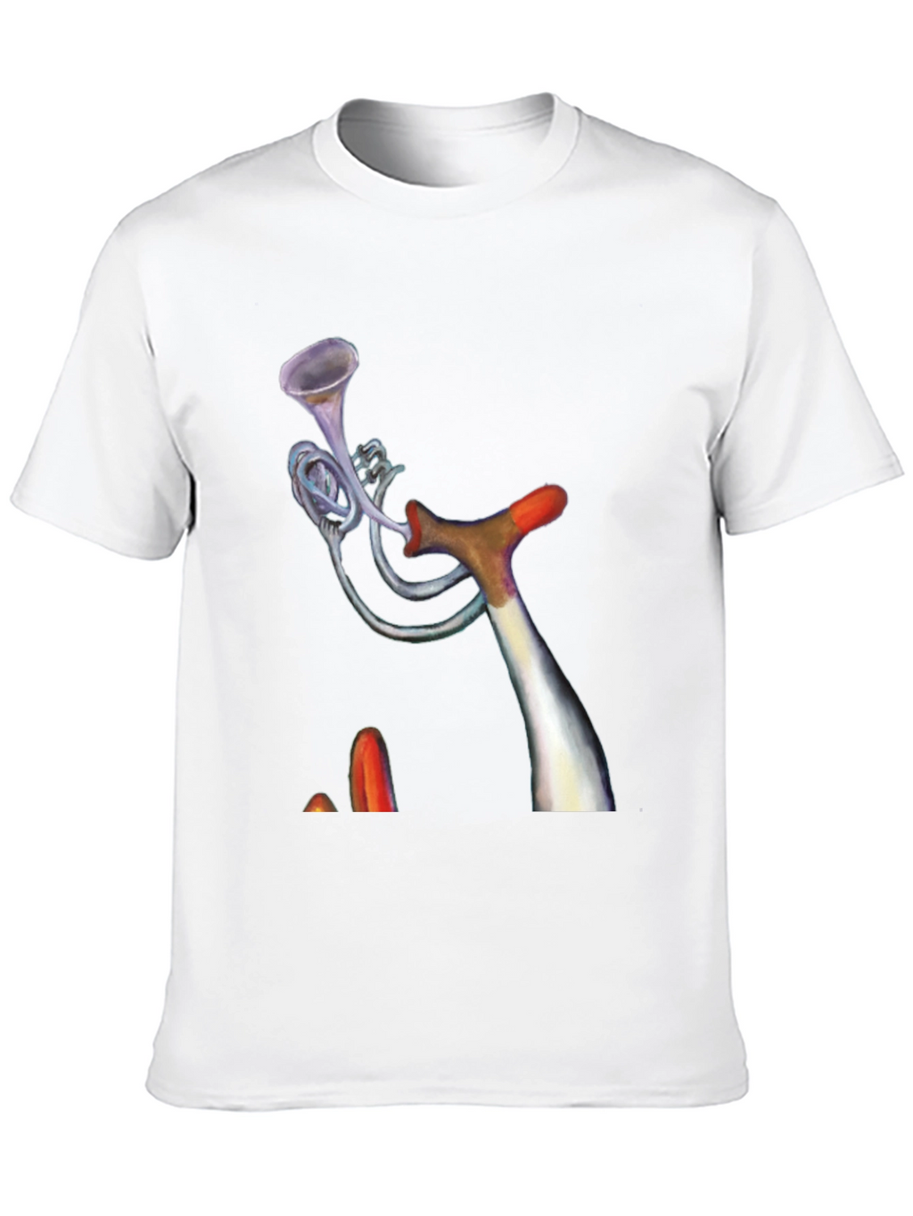 Unique Trumpet Design Black Tee