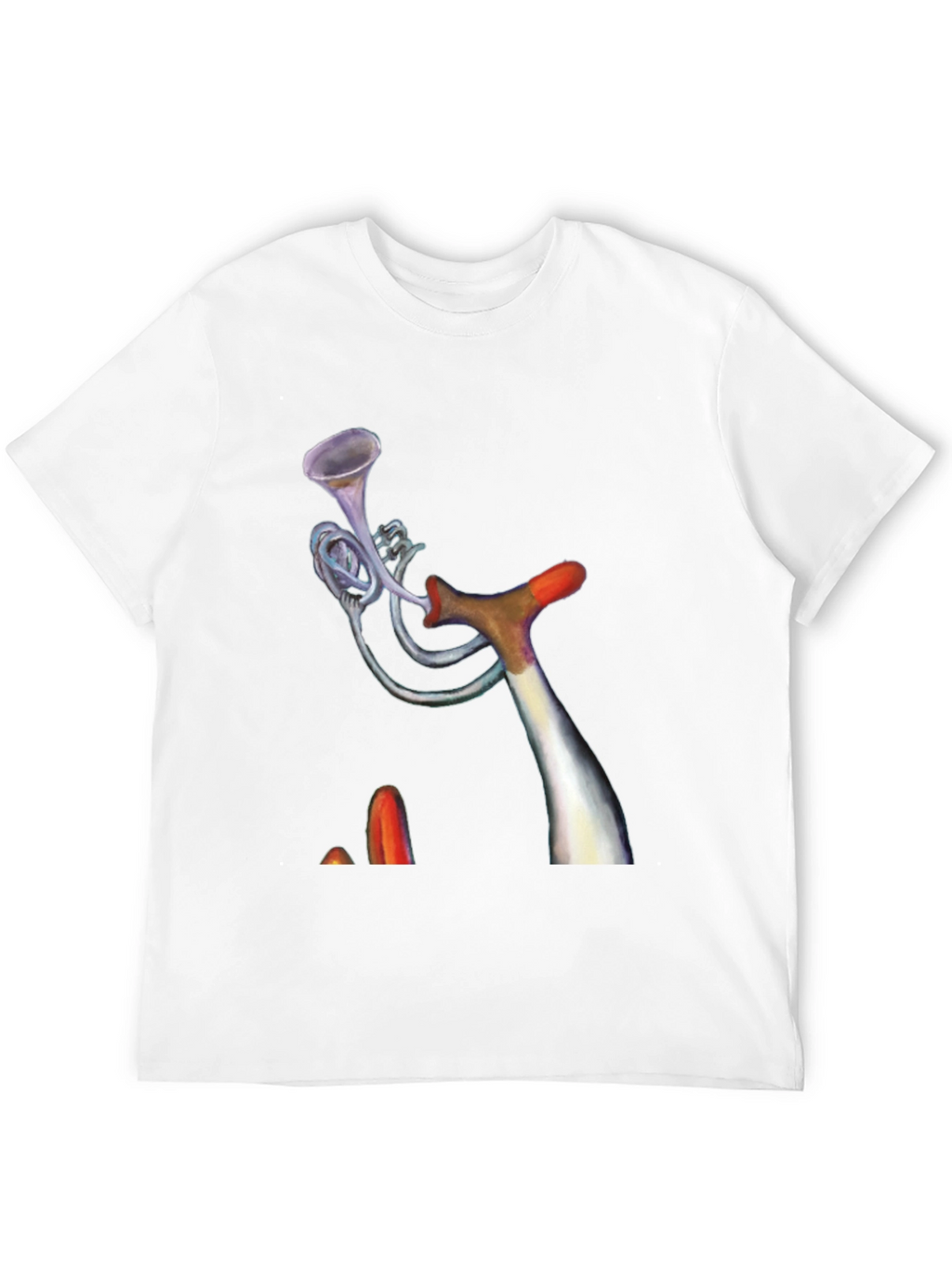 Unique Trumpet Design Black Tee