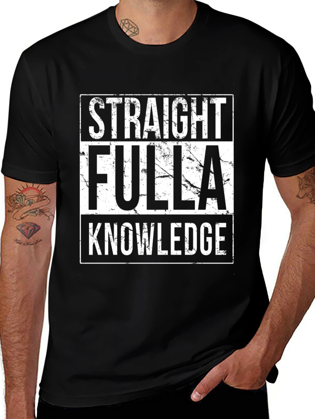 Straight Fulla Knowledge Tee - Graphic Print T-Shirt