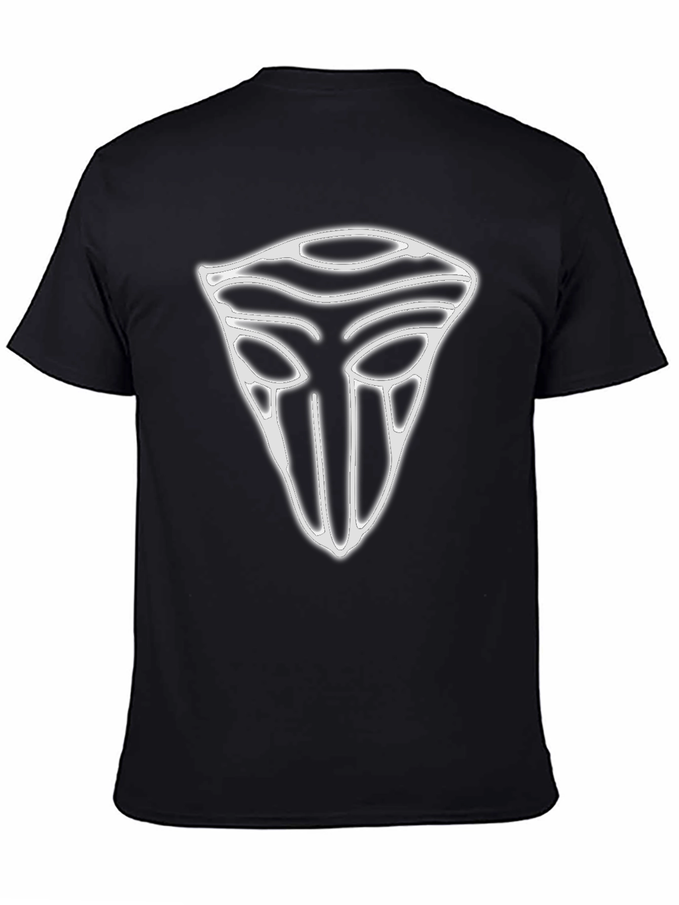 Geometric Mask Graphic T-Shirt - Black