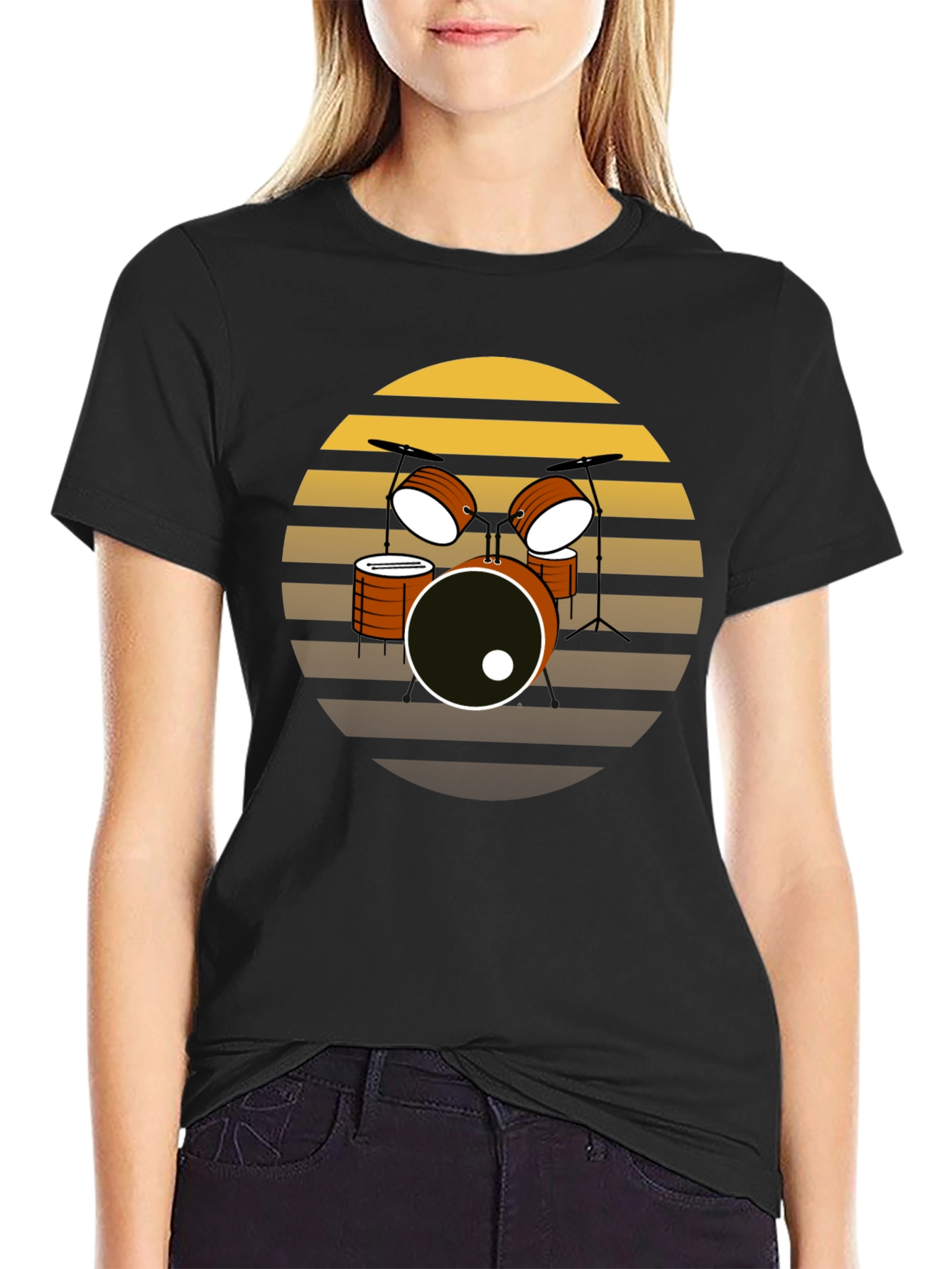 Retro Drum Set T-Shirt - Musician Tee