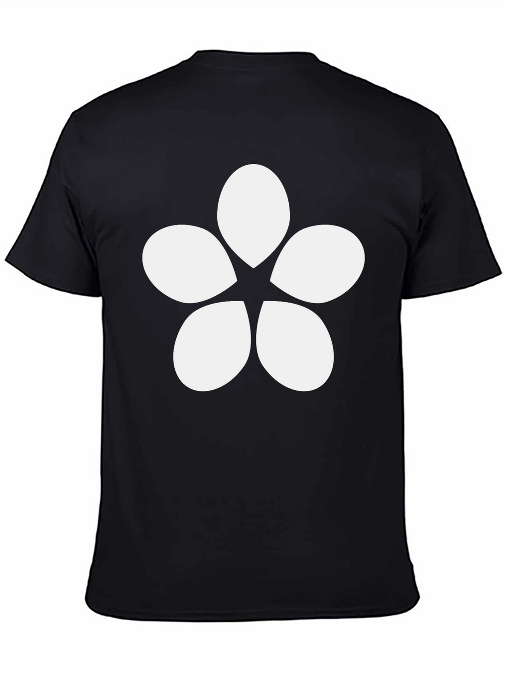 Minimalist Flower Graphic Tee - Black