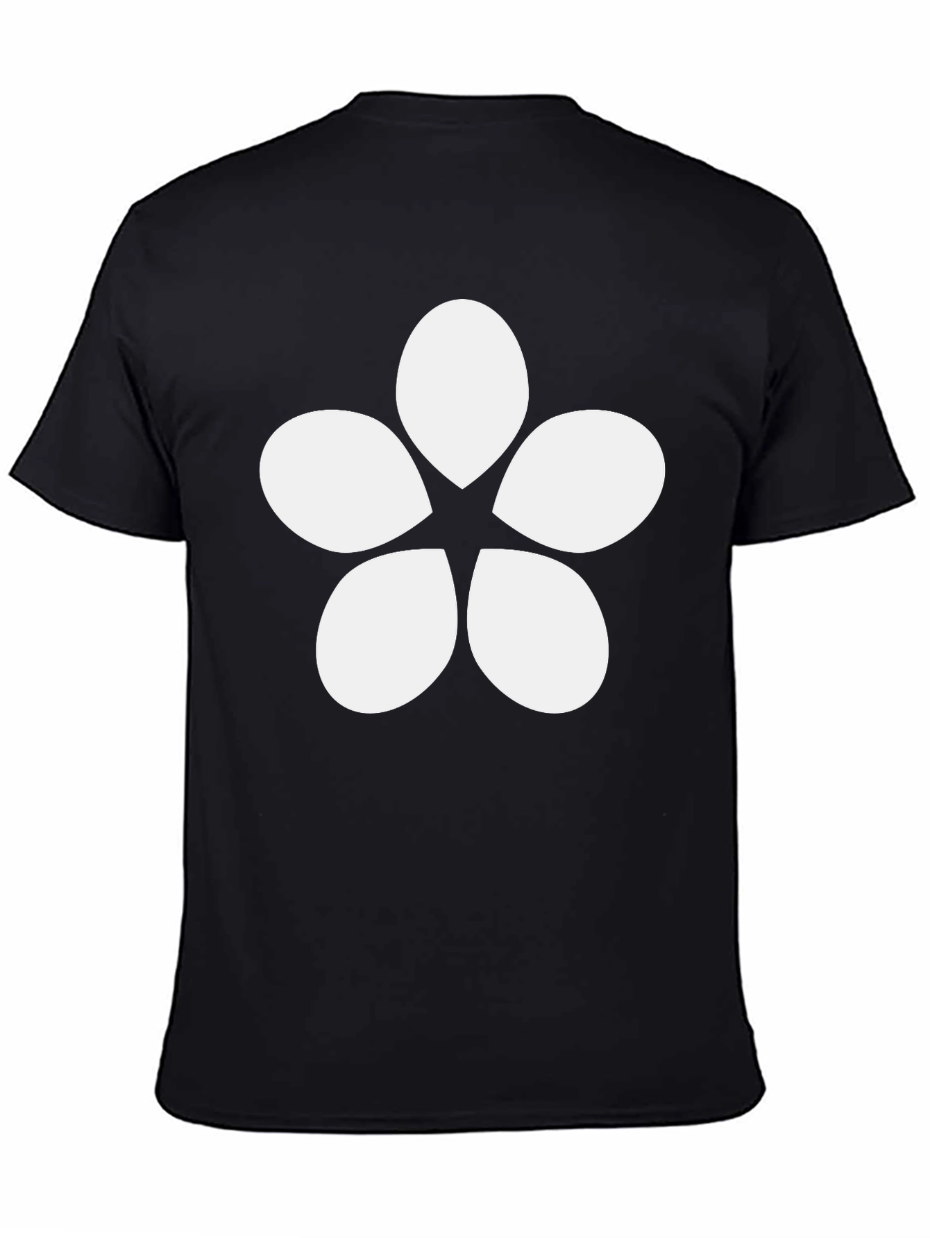 Minimalist Flower Graphic Tee - Black
