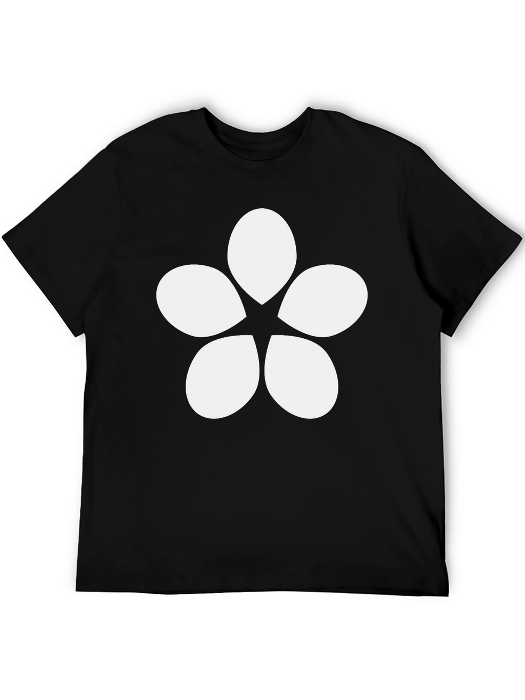 Minimalist Flower Graphic Tee - Black