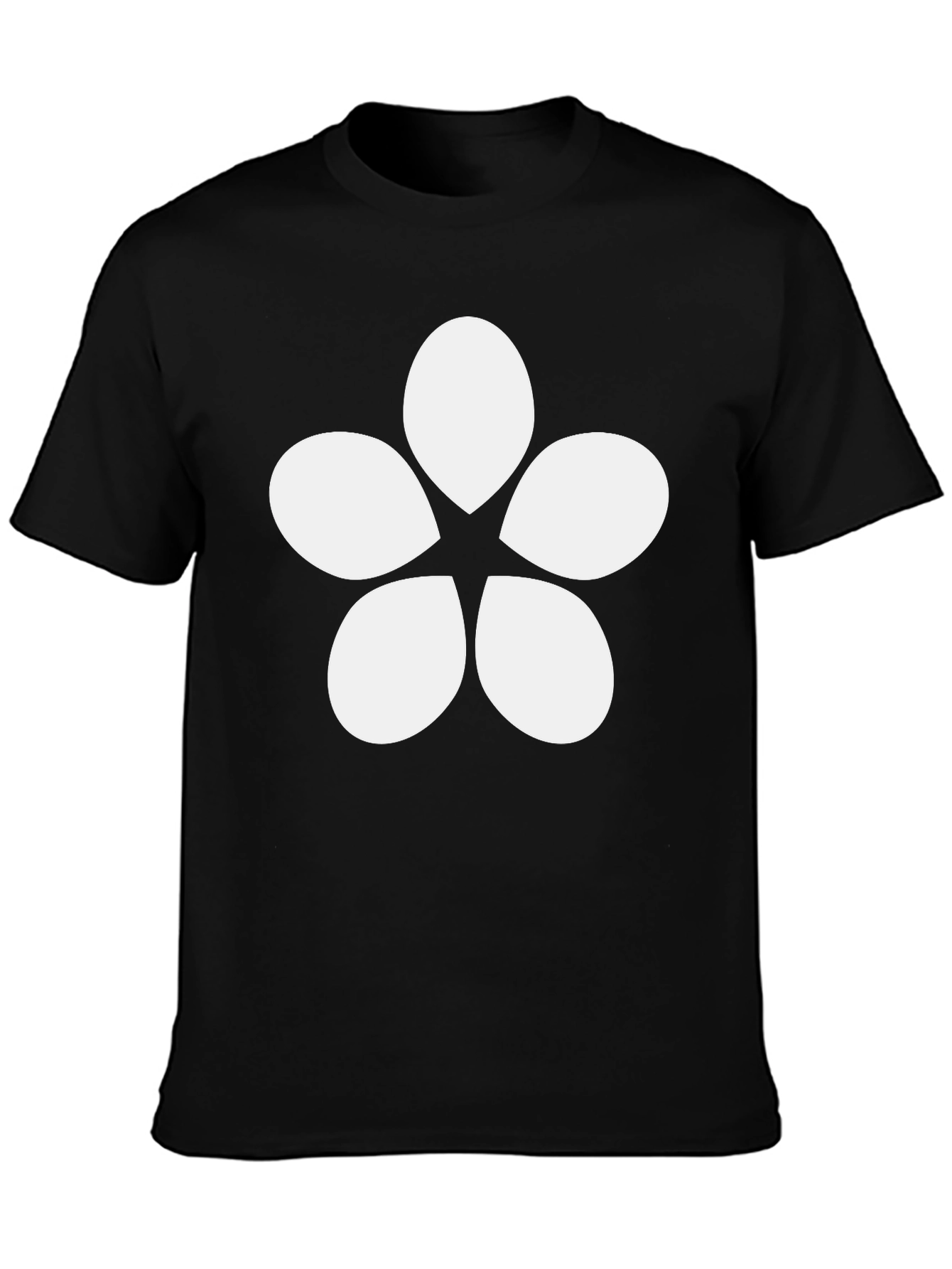 Minimalist Flower Graphic Tee - Black