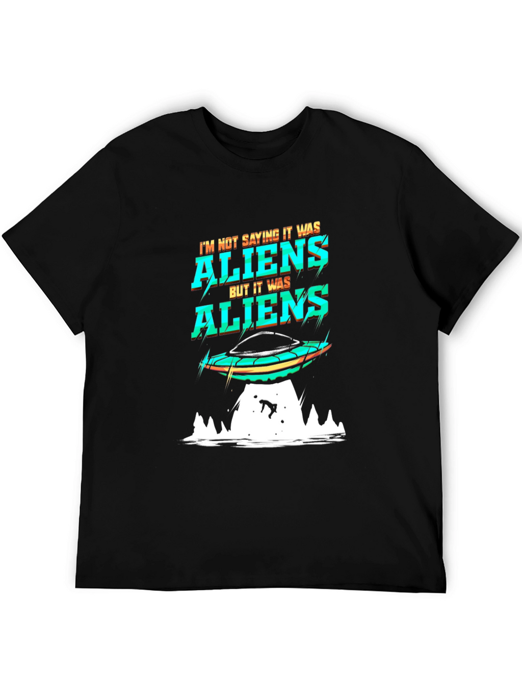 Aliens Graphic T-Shirt UFO Abduction Tee
