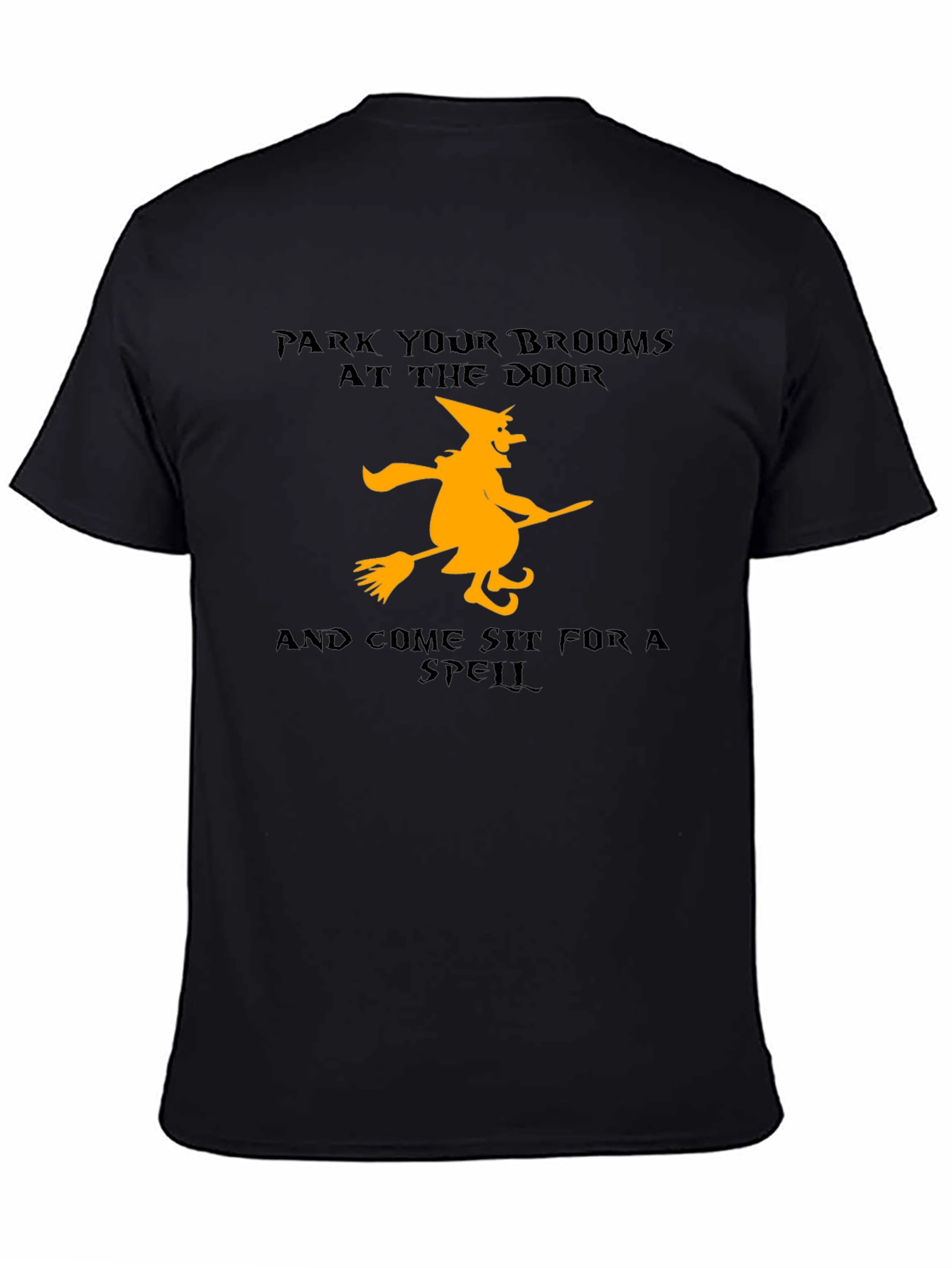 Halloween Witch Broom T-Shirt - Sit For A Spell