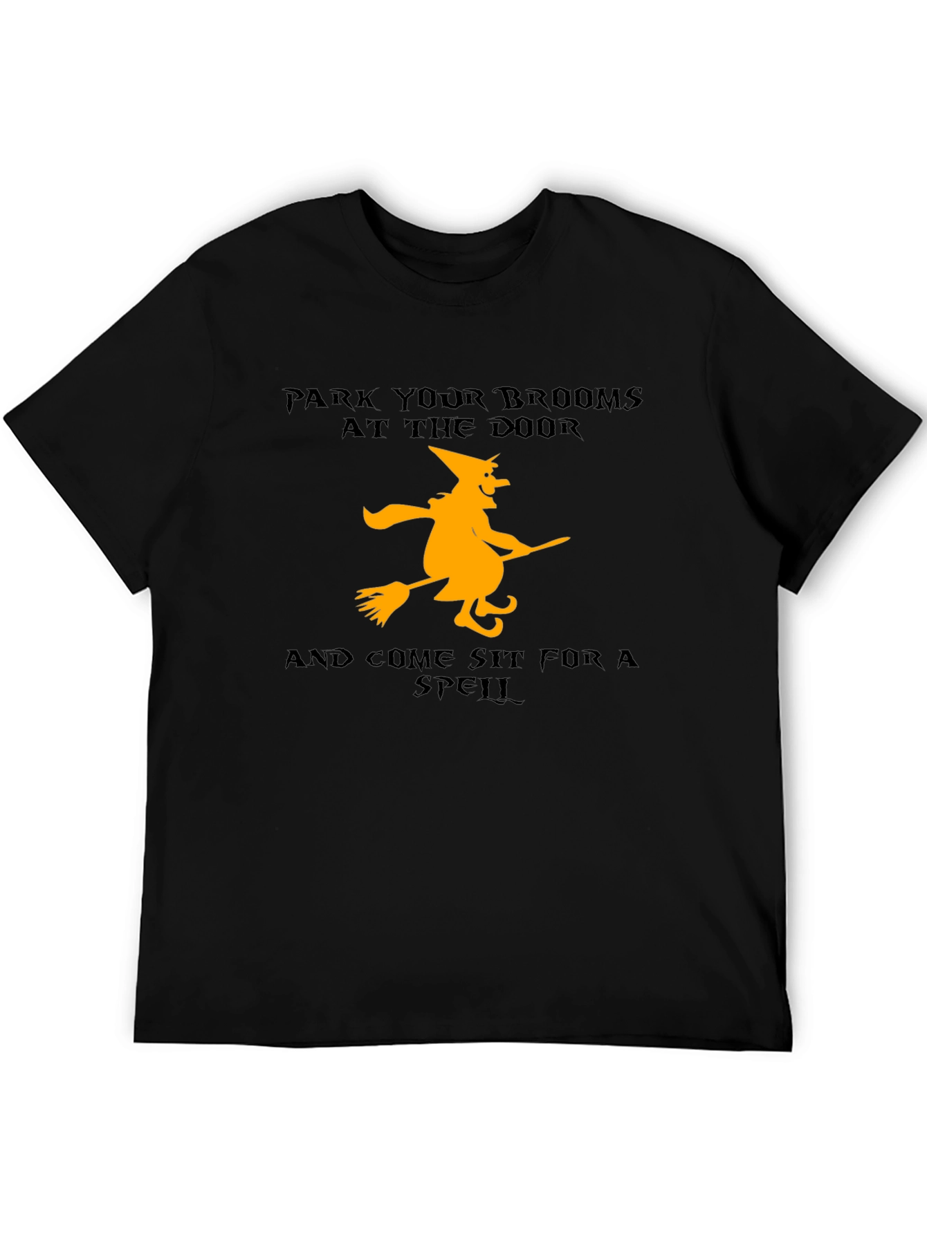Halloween Witch Broom T-Shirt - Sit For A Spell