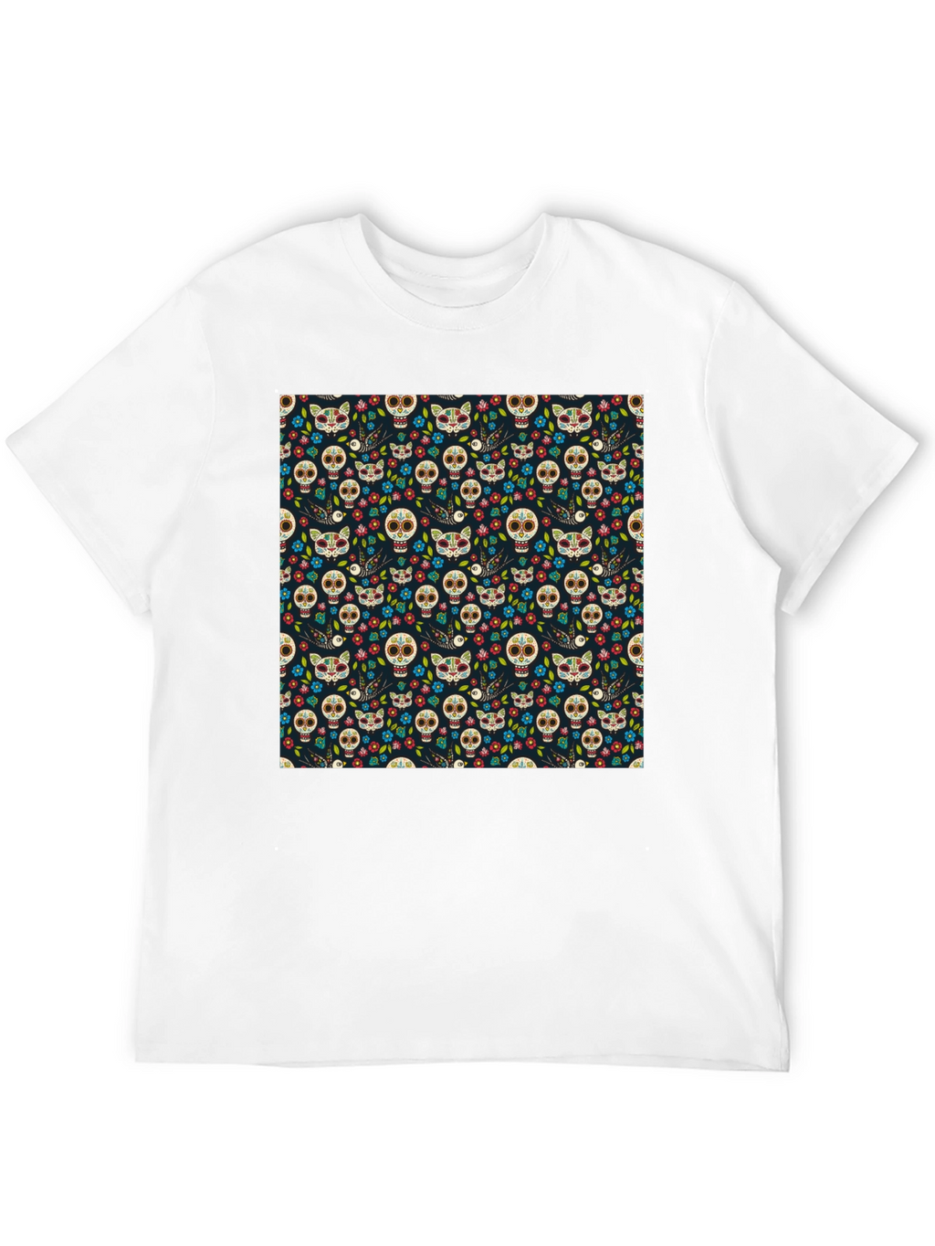 Day of the Dead Skull & Cat Tee