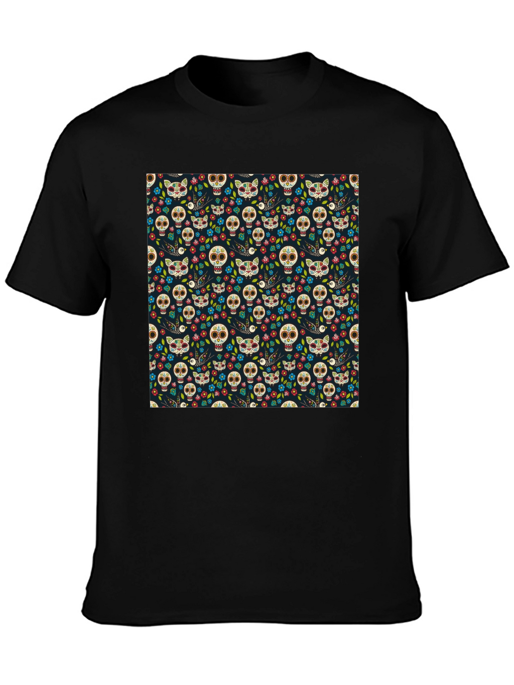 Day of the Dead Skull & Cat Tee