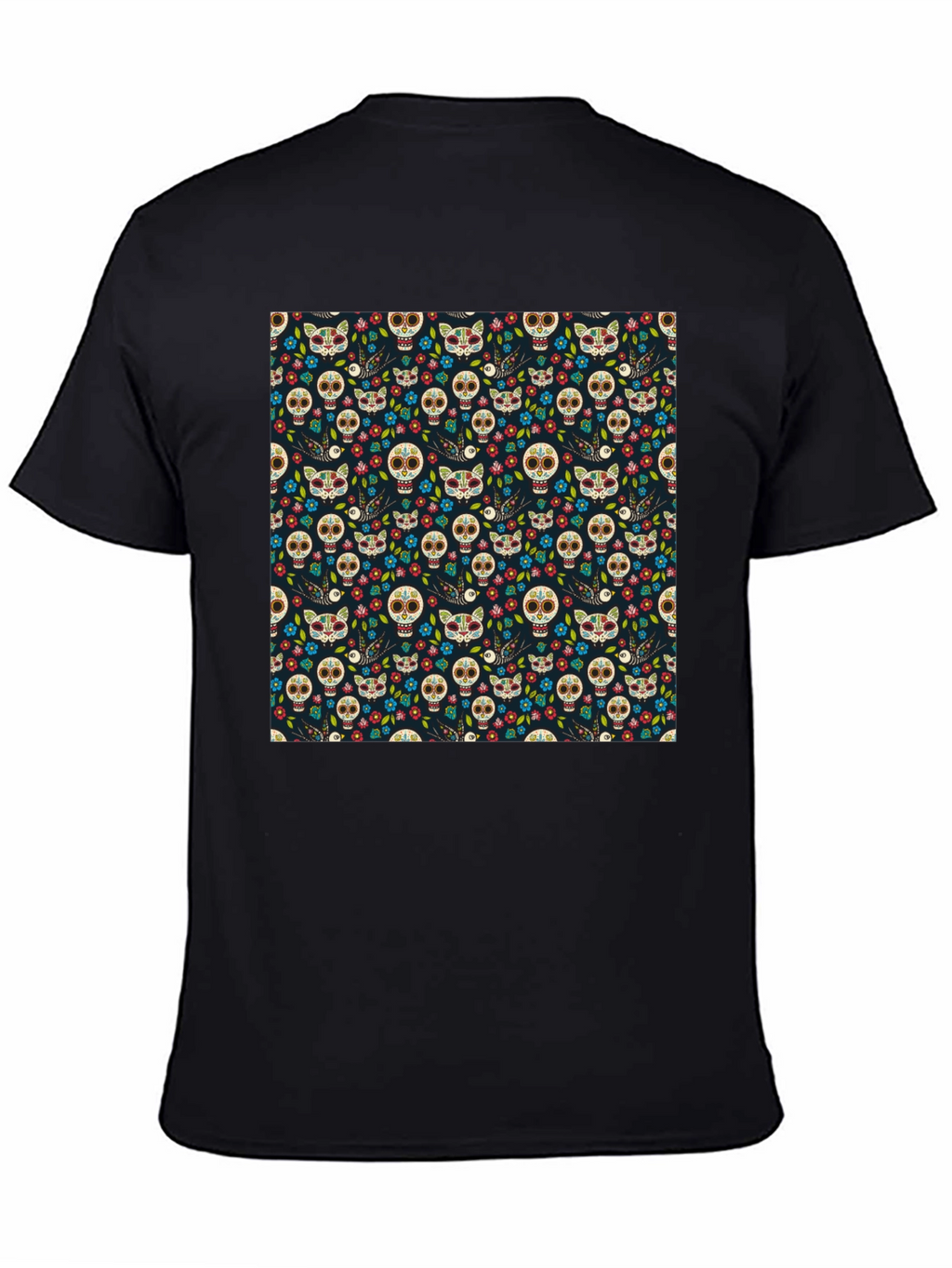 Day of the Dead Skull & Cat Tee