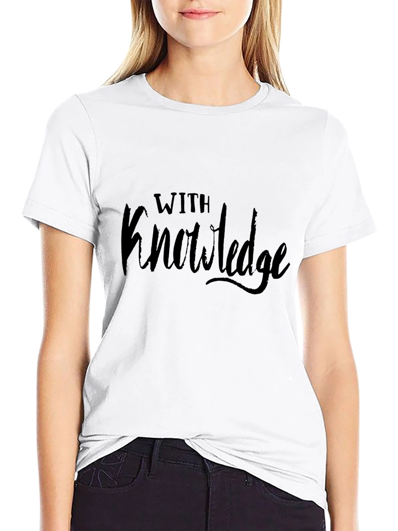 With Knowledge Graphic T-Shirt - Black