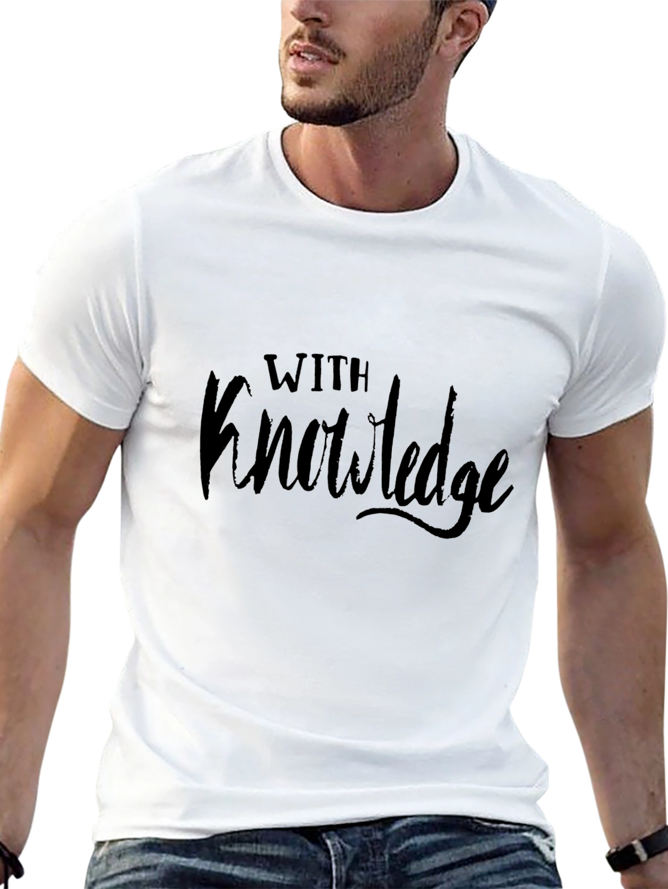 With Knowledge Graphic T-Shirt - Black