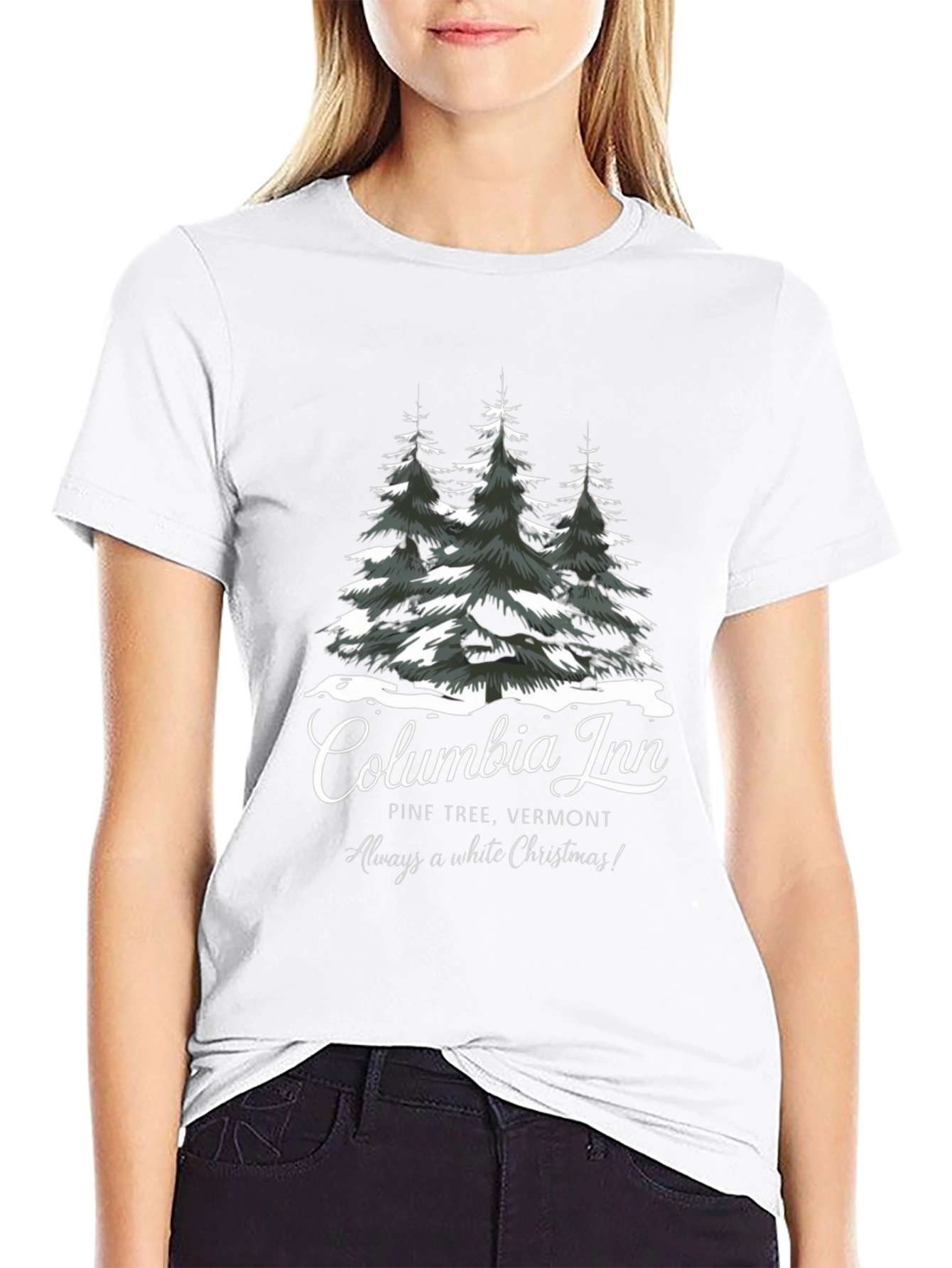 Columbia Inn Pine Tree Vermont Christmas T-Shirt
