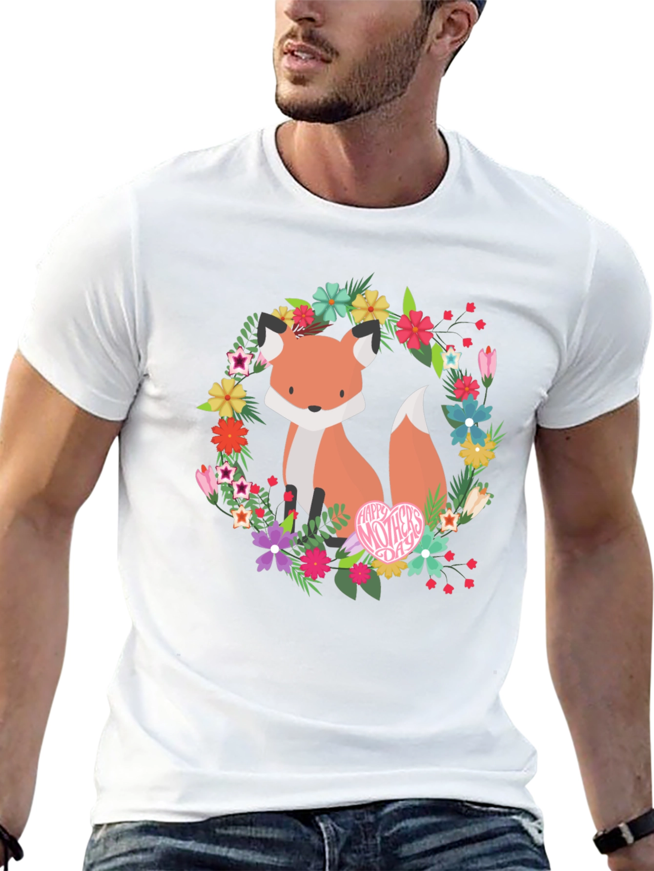 Floral Fox Graphic Tee - Mothers Day Gift