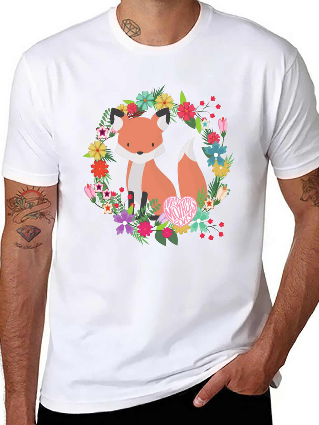 Floral Fox Graphic Tee - Mothers Day Gift