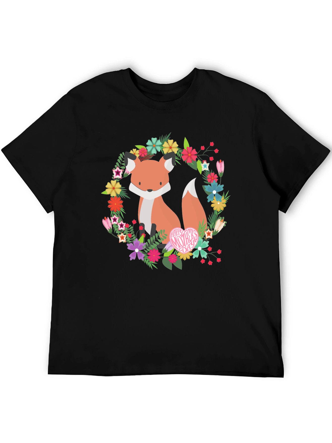 Floral Fox Graphic Tee - Mothers Day Gift