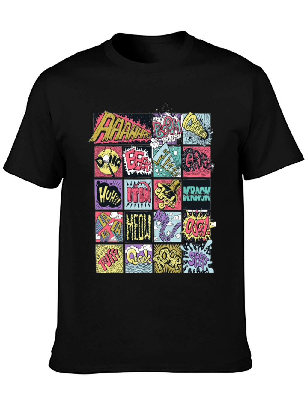 Comic Sound Effect T-Shirt - Pop Art Black Tee