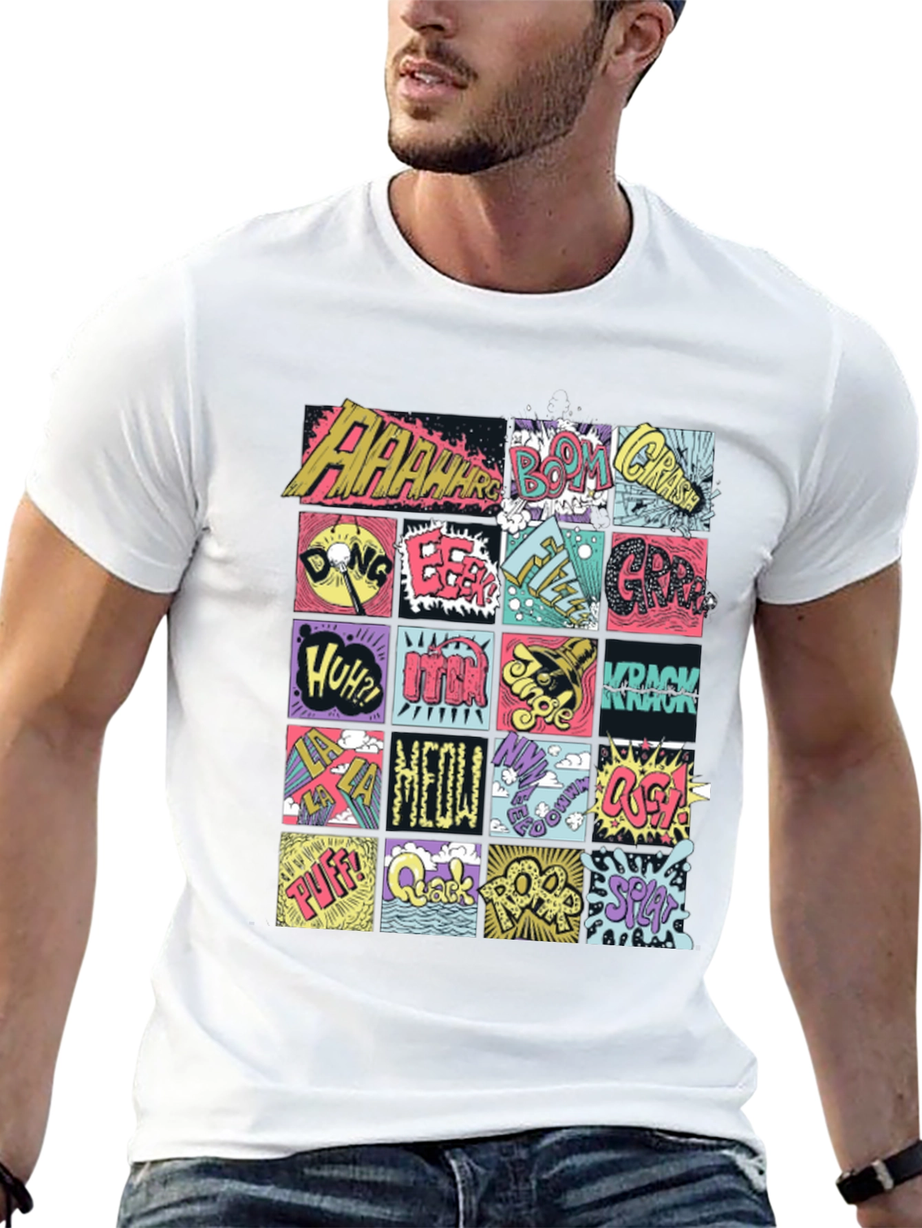 Comic Sound Effect T-Shirt - Pop Art Black Tee