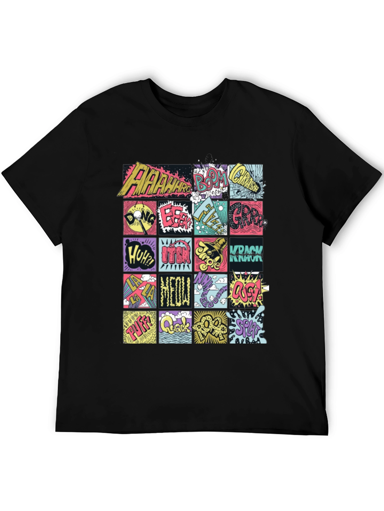 Comic Sound Effect T-Shirt - Pop Art Black Tee