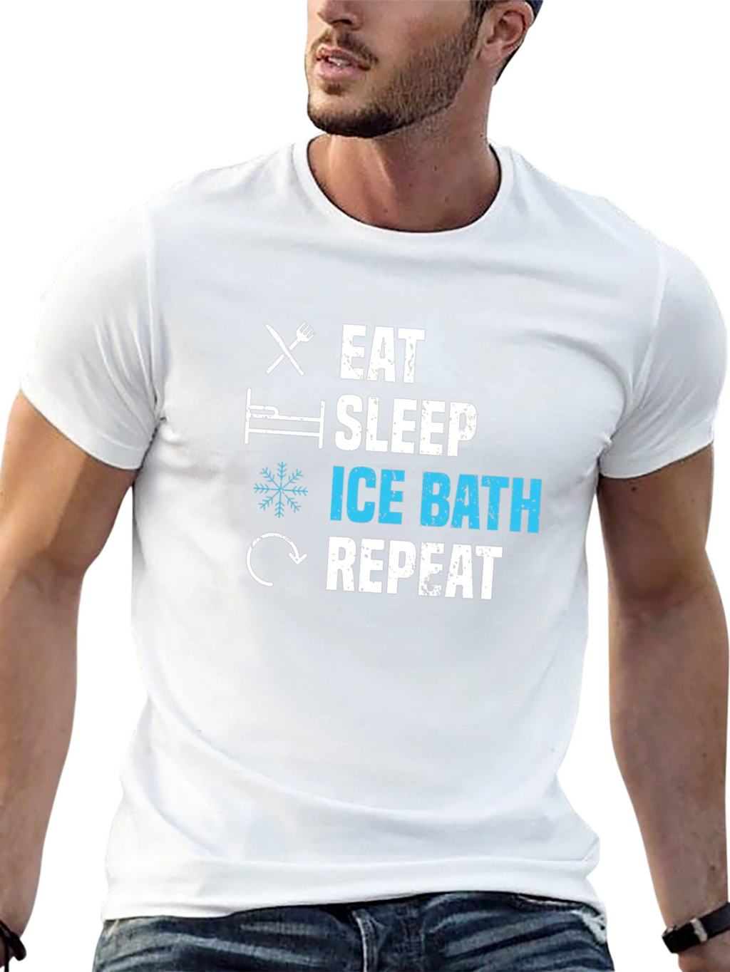 Eat Sleep Ice Bath Repeat Graphic T-Shirt