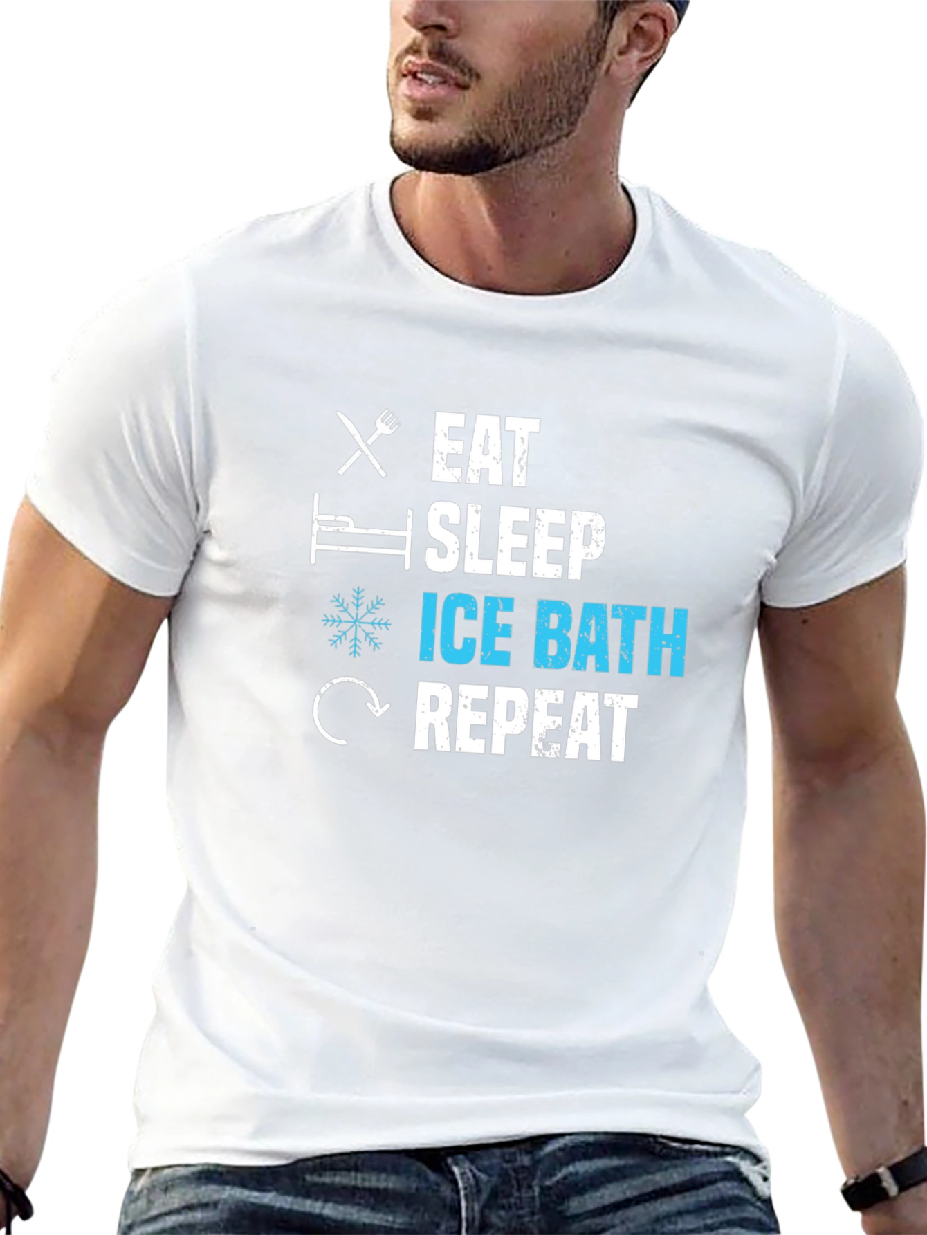 Eat Sleep Ice Bath Repeat Graphic T-Shirt