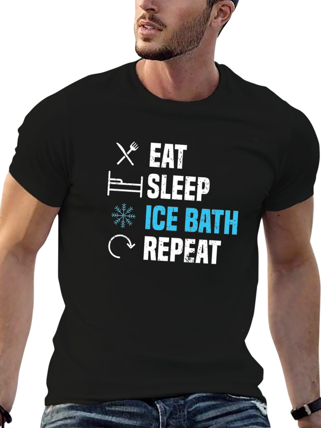 Eat Sleep Ice Bath Repeat Graphic T-Shirt