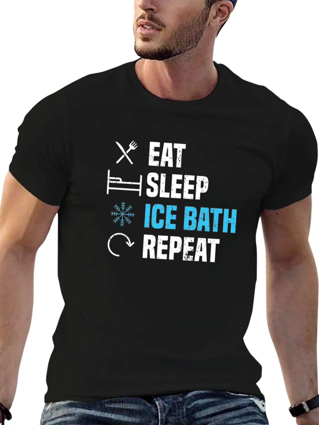 Eat Sleep Ice Bath Repeat Graphic T-Shirt