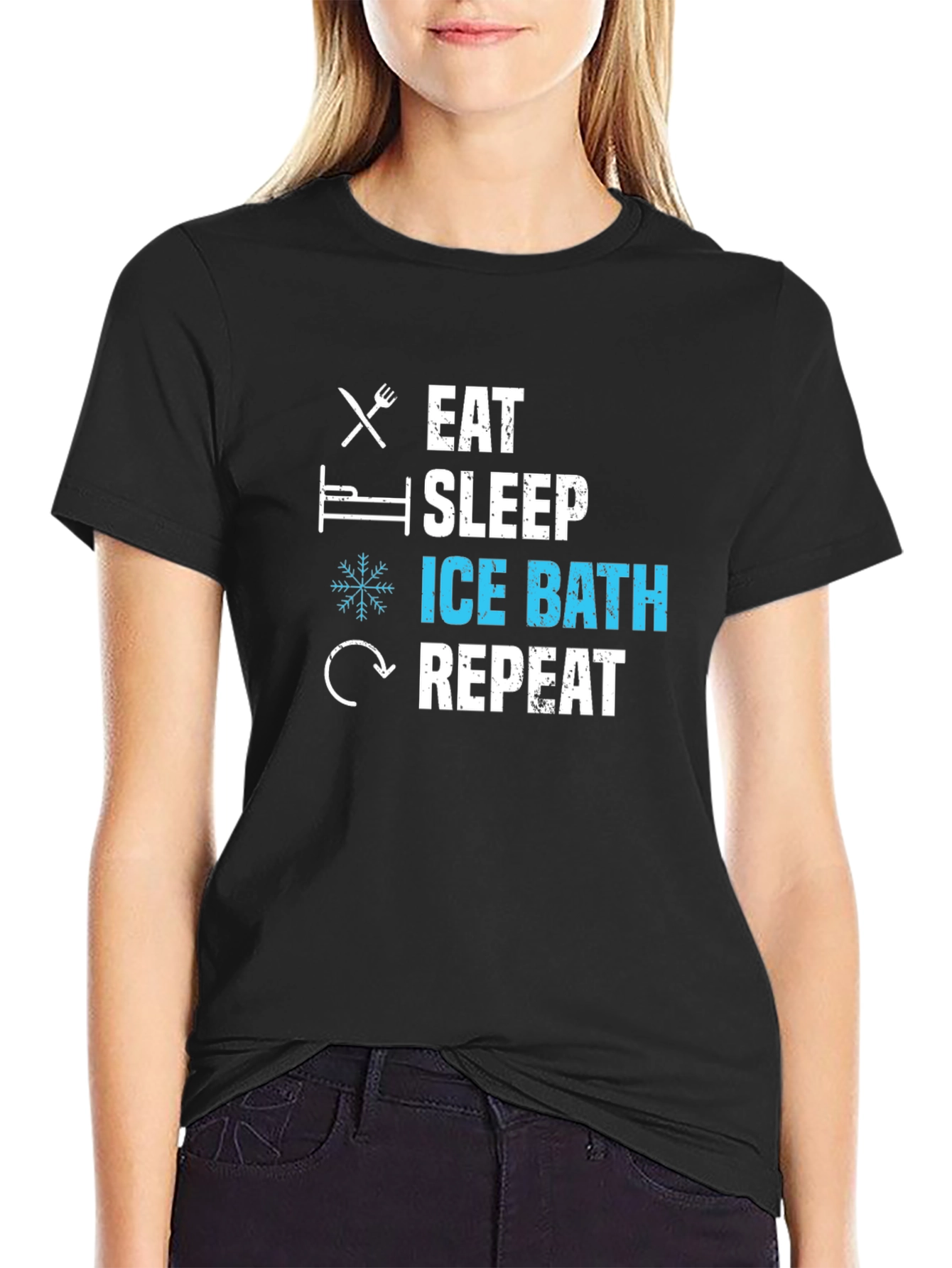 Eat Sleep Ice Bath Repeat Graphic T-Shirt