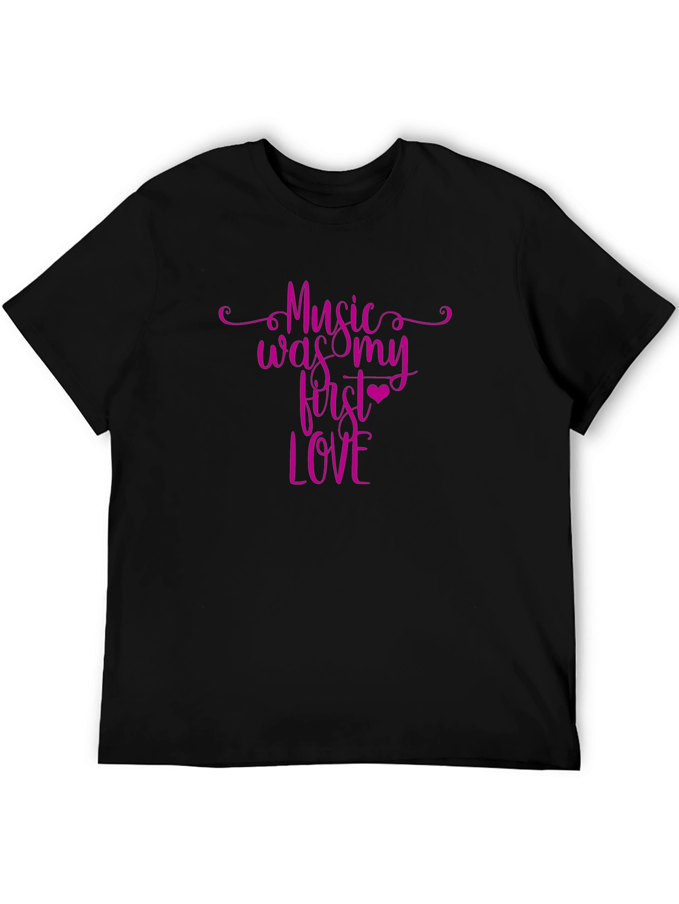 Music Was My First Love Graphic Tee - Soft Black T-Shirt