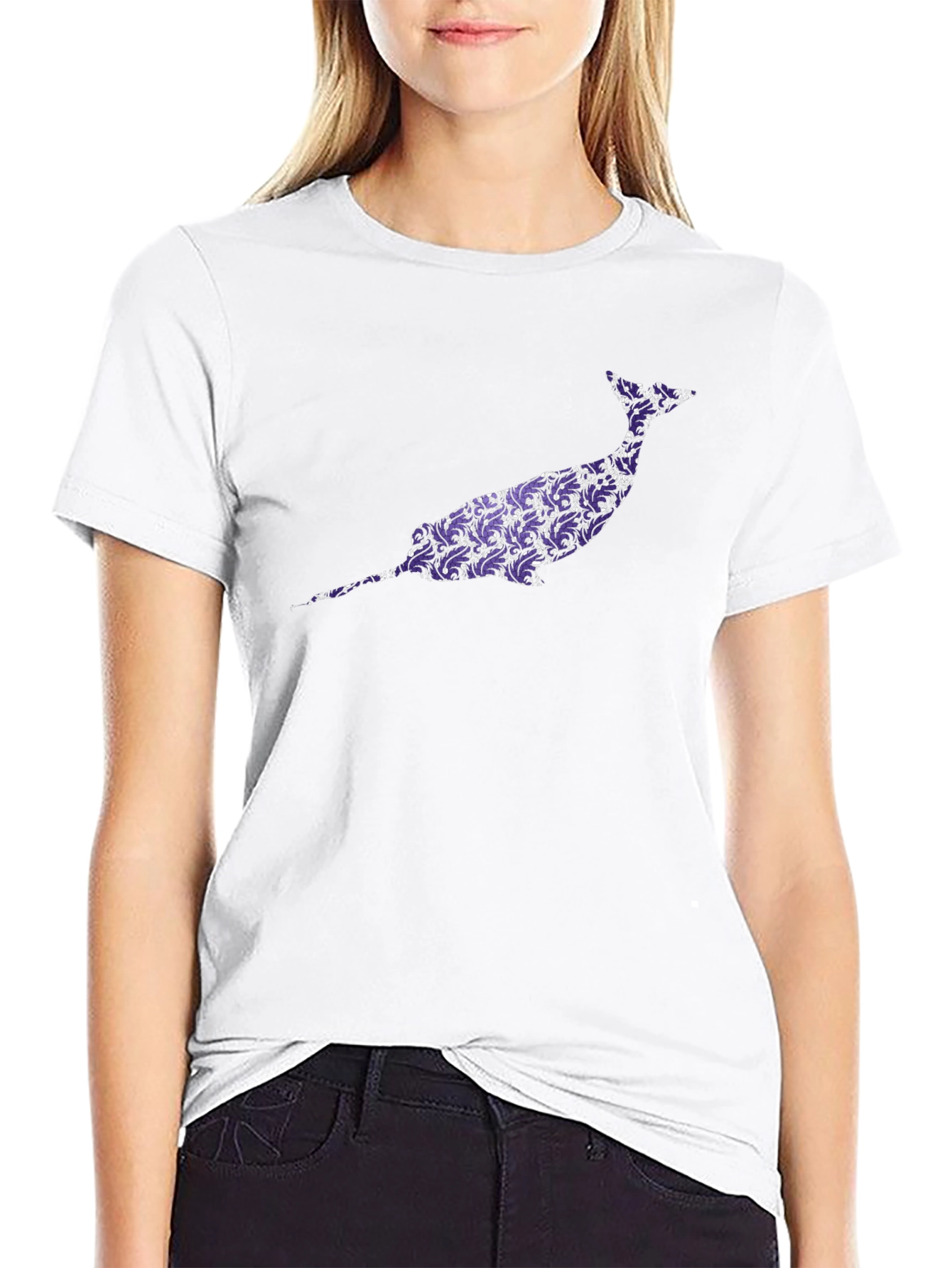 Narwhal Graphic Tee - Unique Purple Pattern