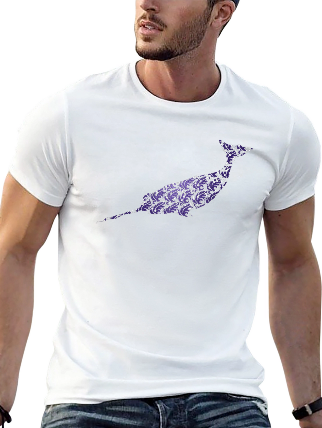 Narwhal Graphic Tee - Unique Purple Pattern