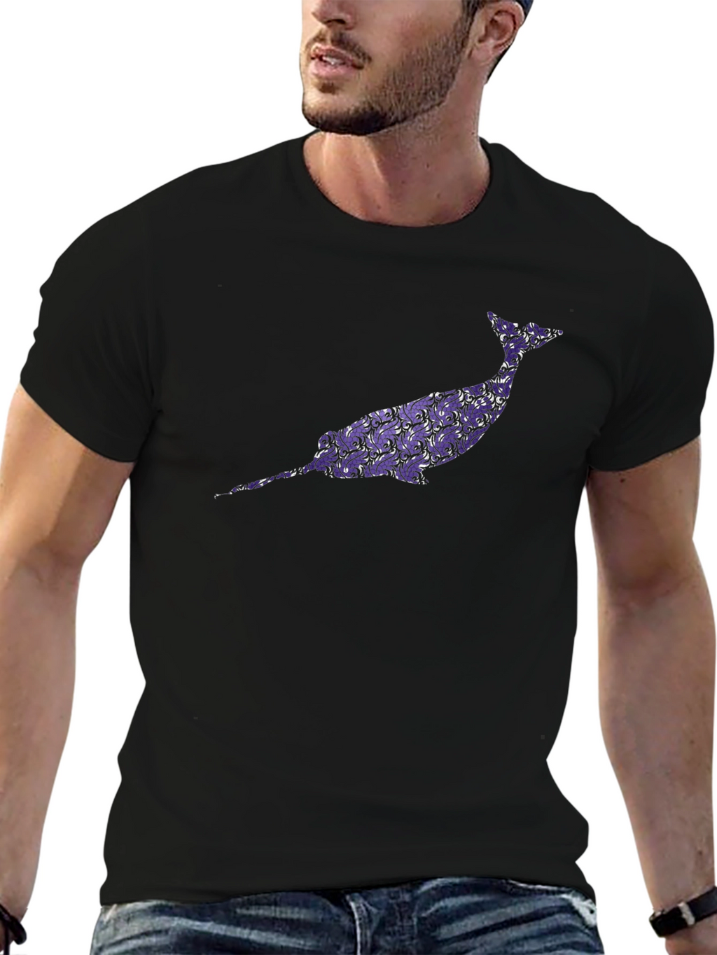 Narwhal Graphic Tee - Unique Purple Pattern