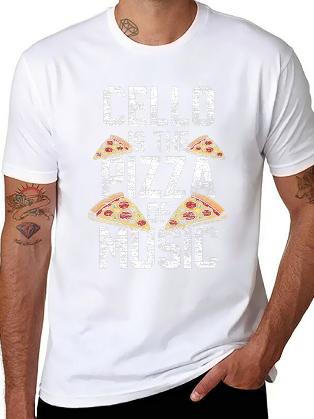 Cello Pizza Music T-Shirt Funny Musician Tee