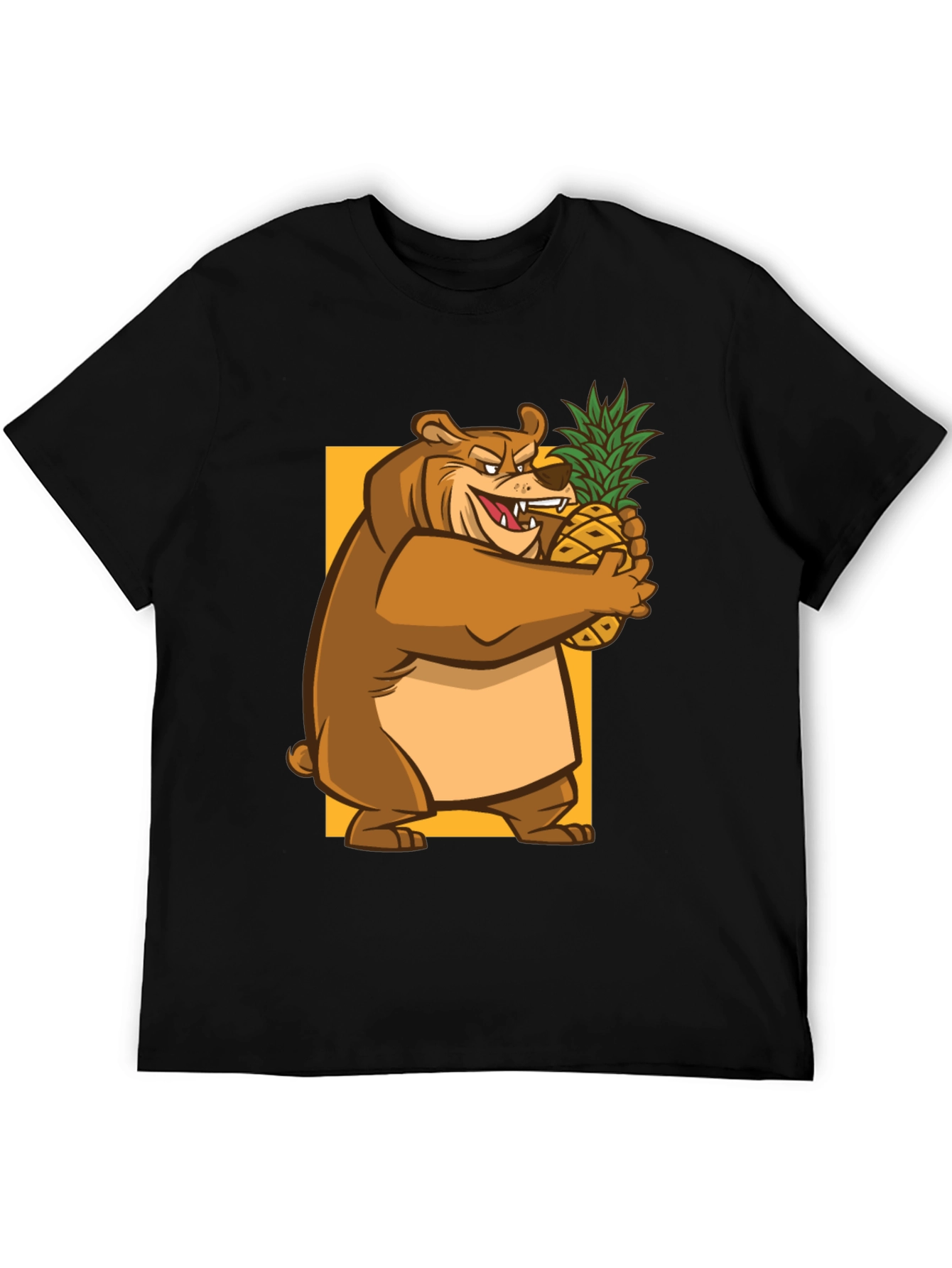Bear Hugging Pineapple Graphic T-Shirt