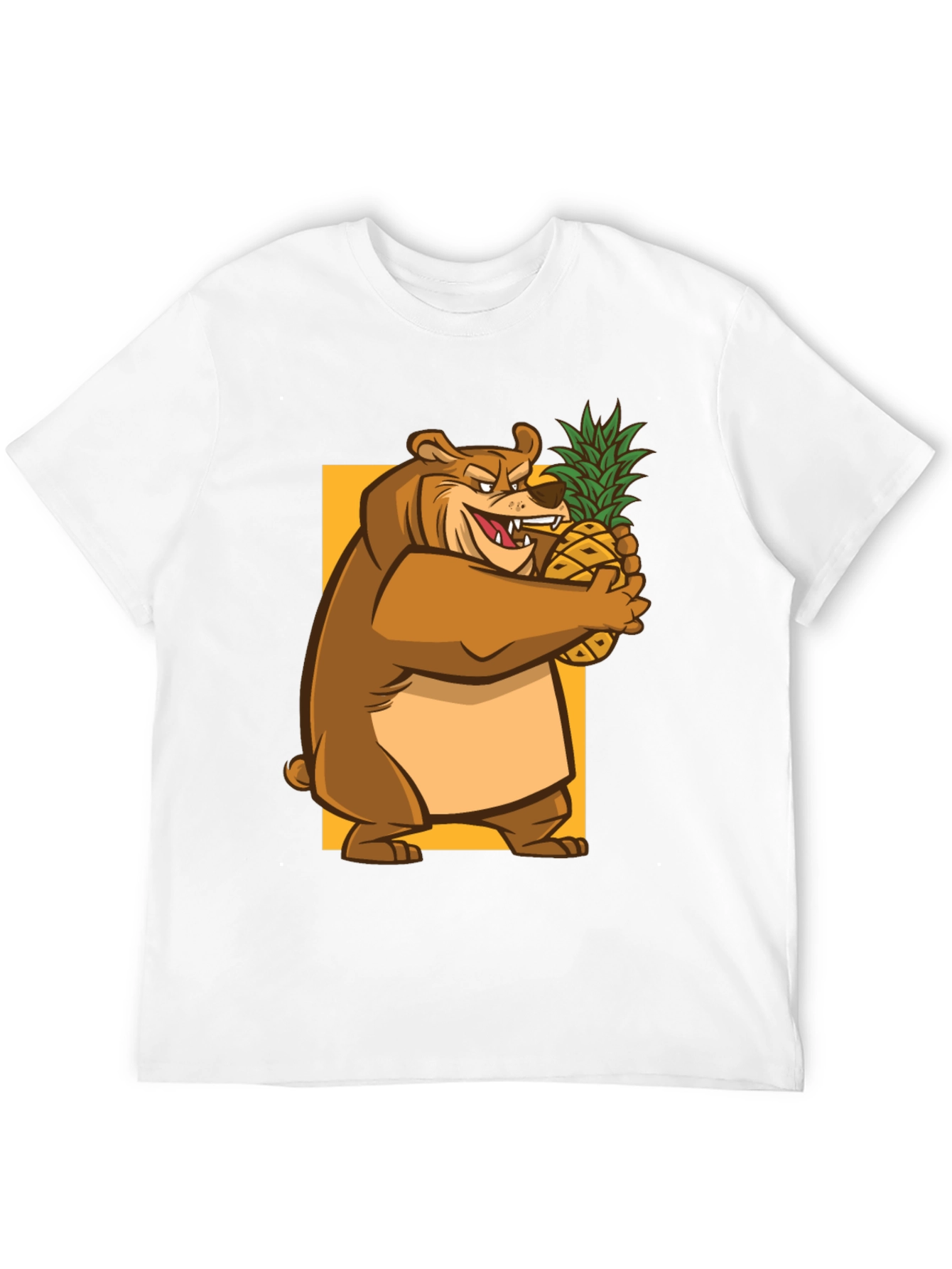 Bear Hugging Pineapple Graphic T-Shirt