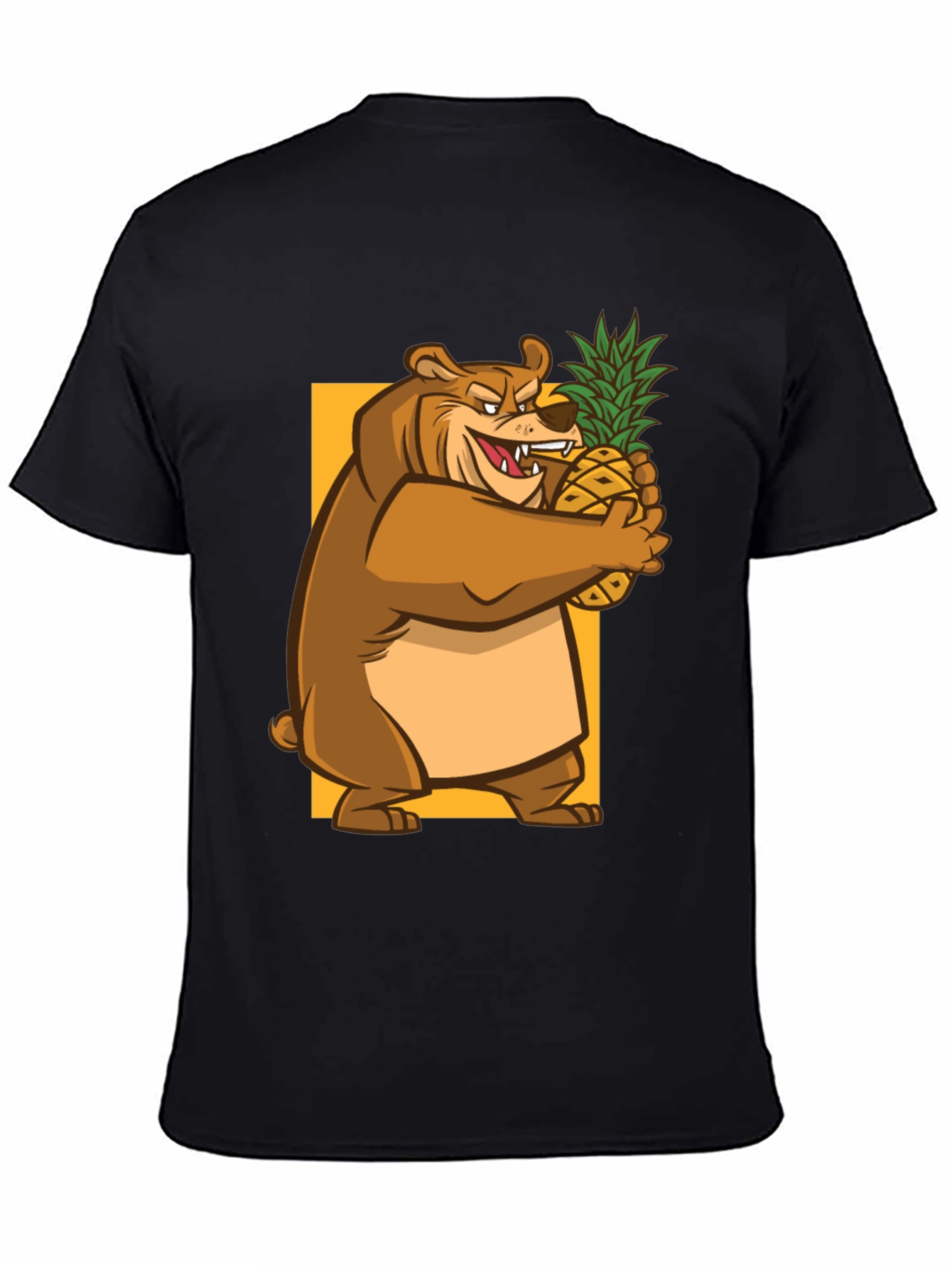 Bear Hugging Pineapple Graphic T-Shirt