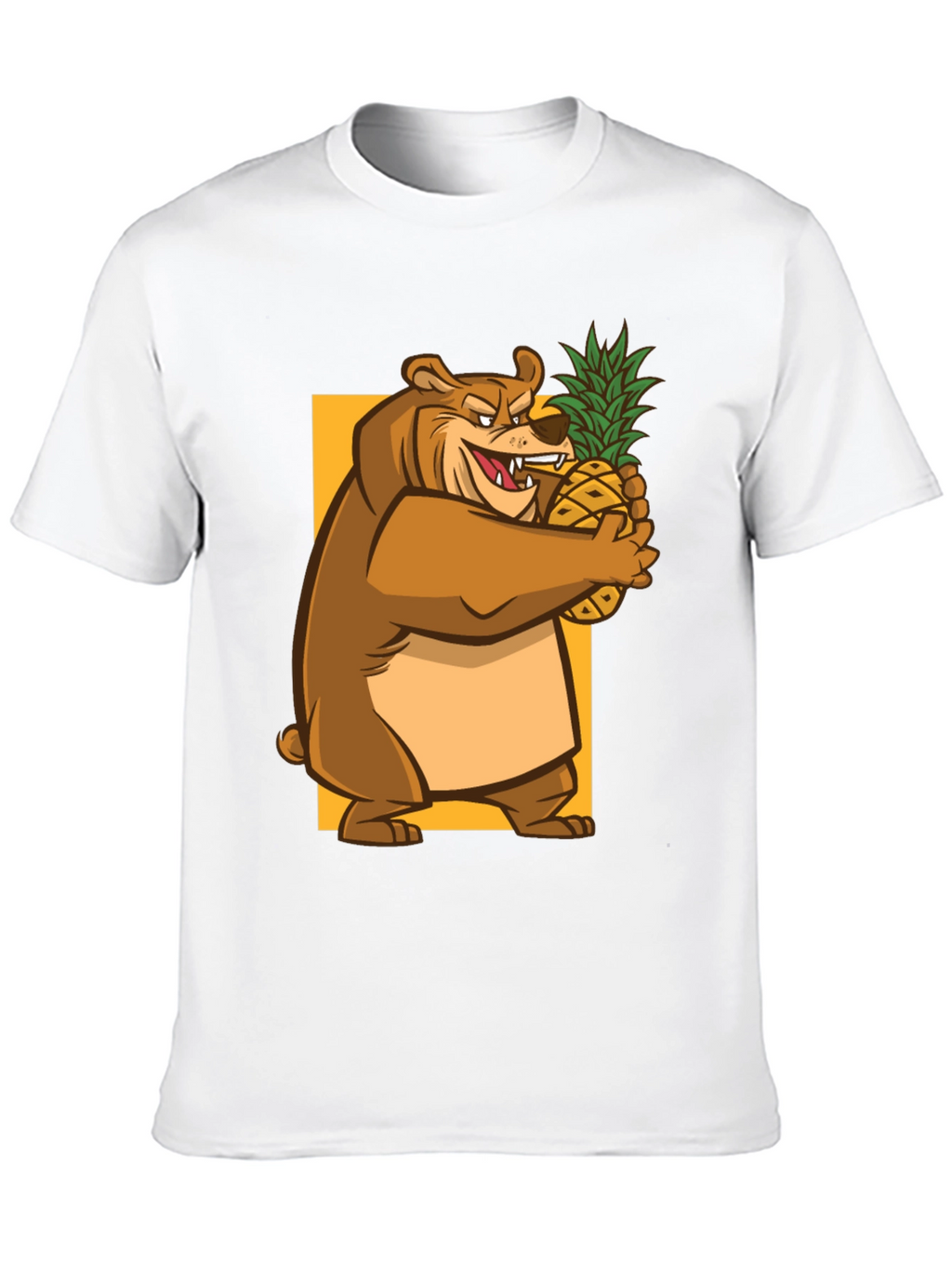Bear Hugging Pineapple Graphic T-Shirt