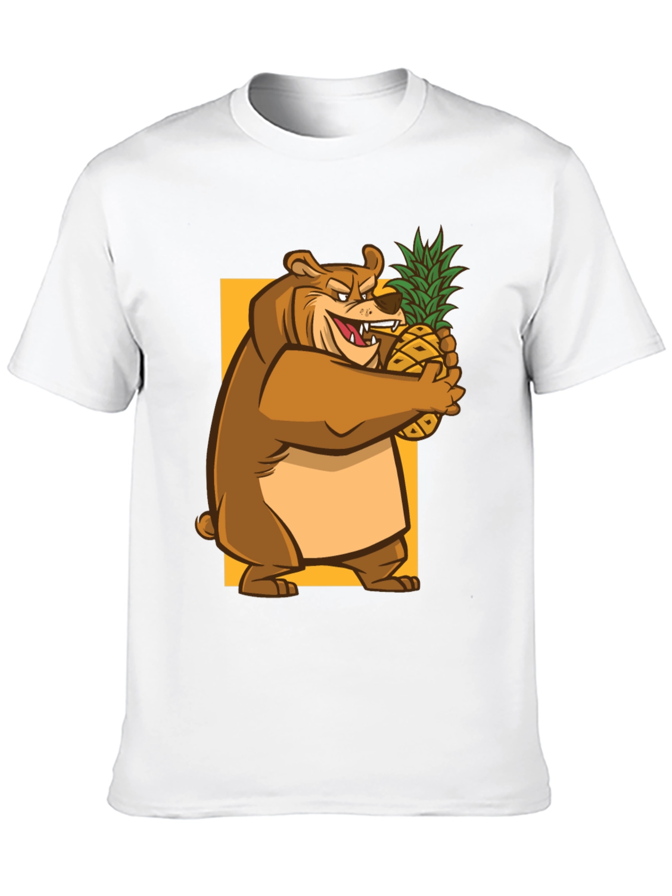 Bear Hugging Pineapple Graphic T-Shirt