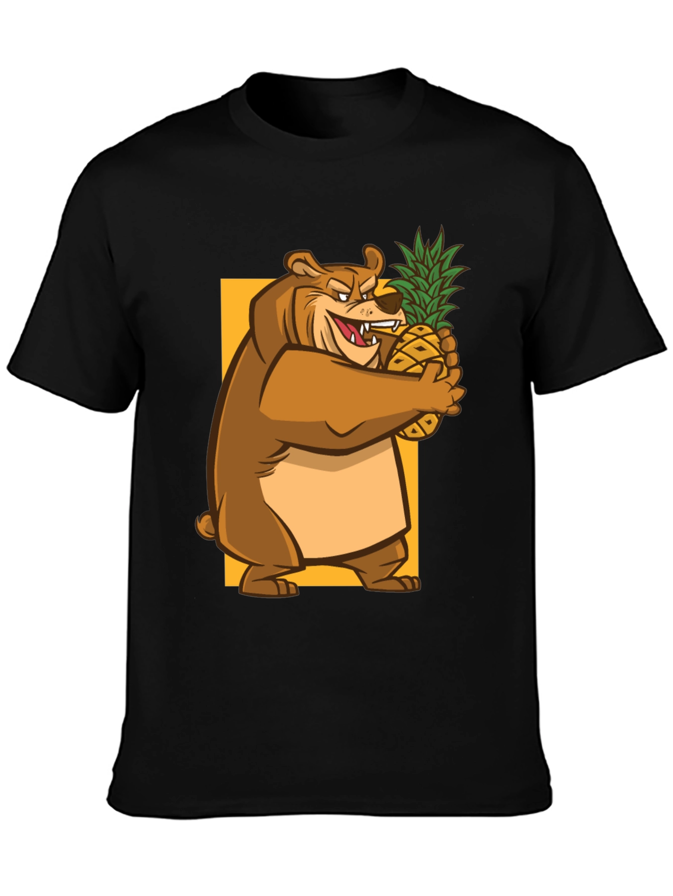 Bear Hugging Pineapple Graphic T-Shirt