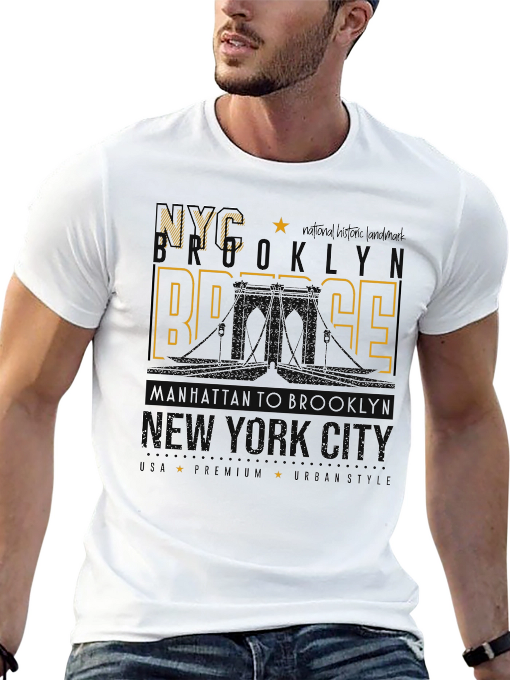 NYC Brooklyn Bridge T-Shirt - Urban Style