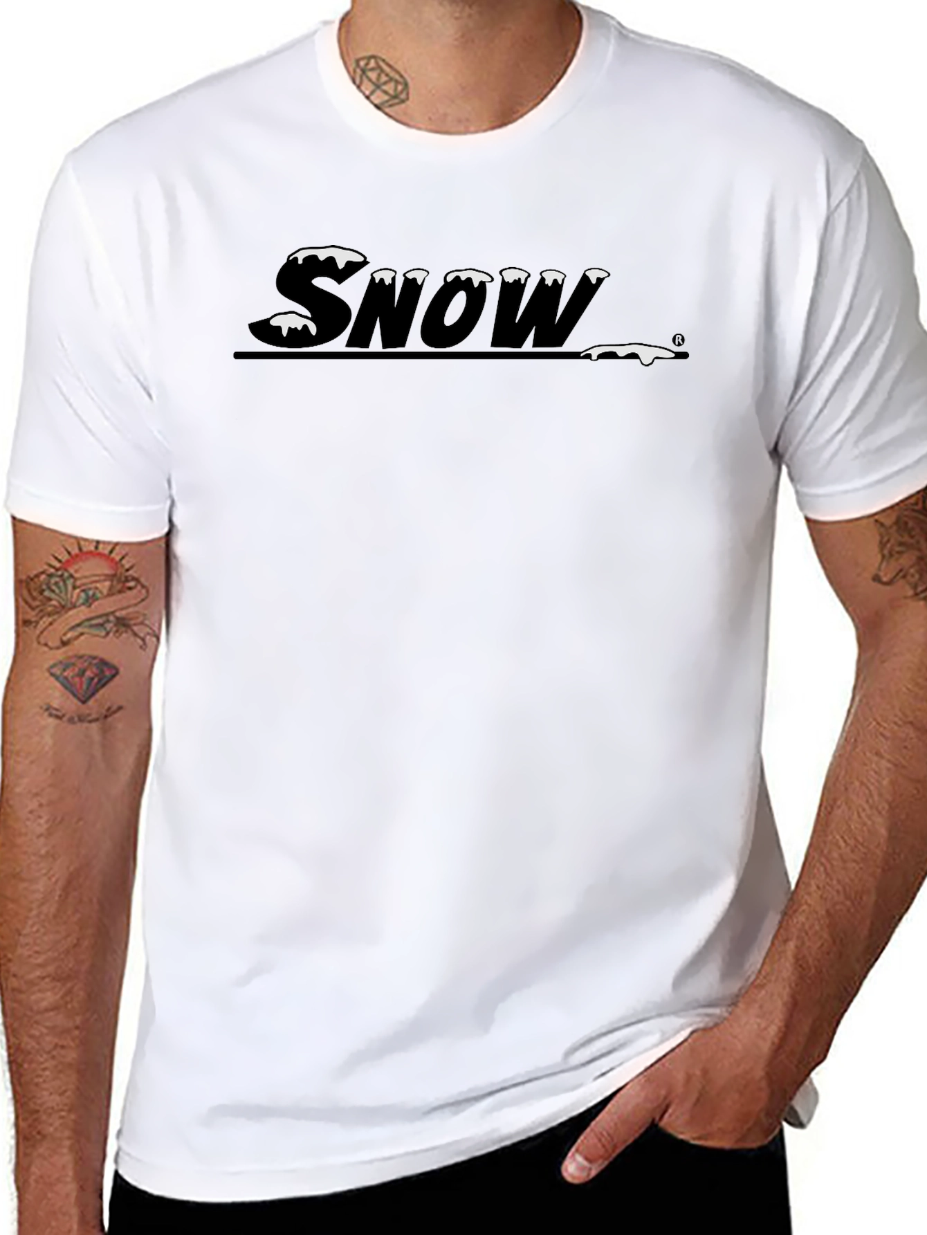 Snow Graphic Black Tee - Mens Short Sleeve T-Shirt