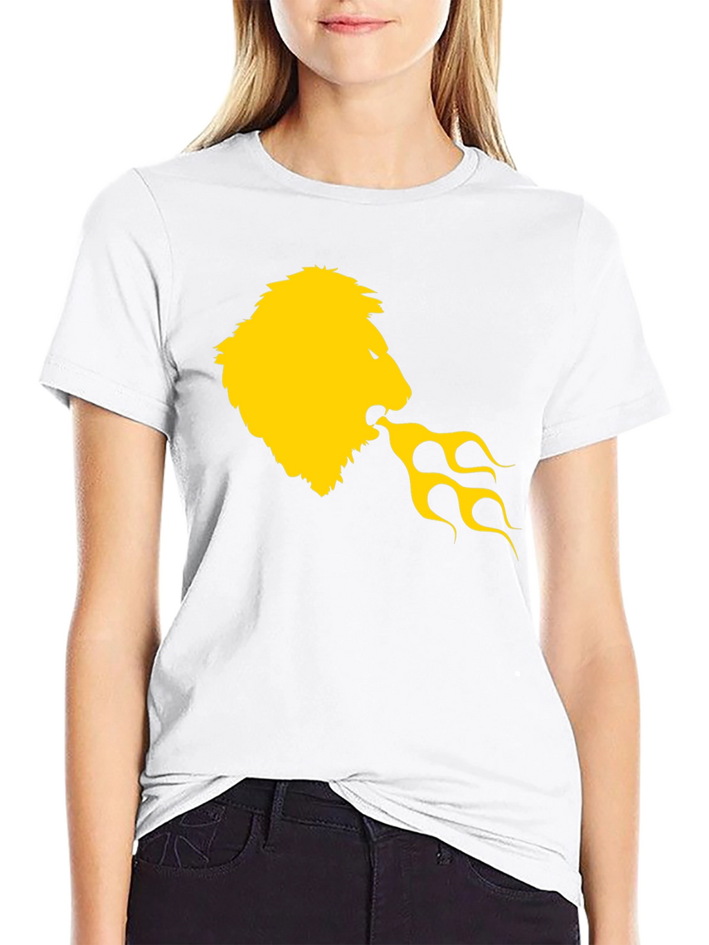 Lion Fire Breath Graphic Tee - Black