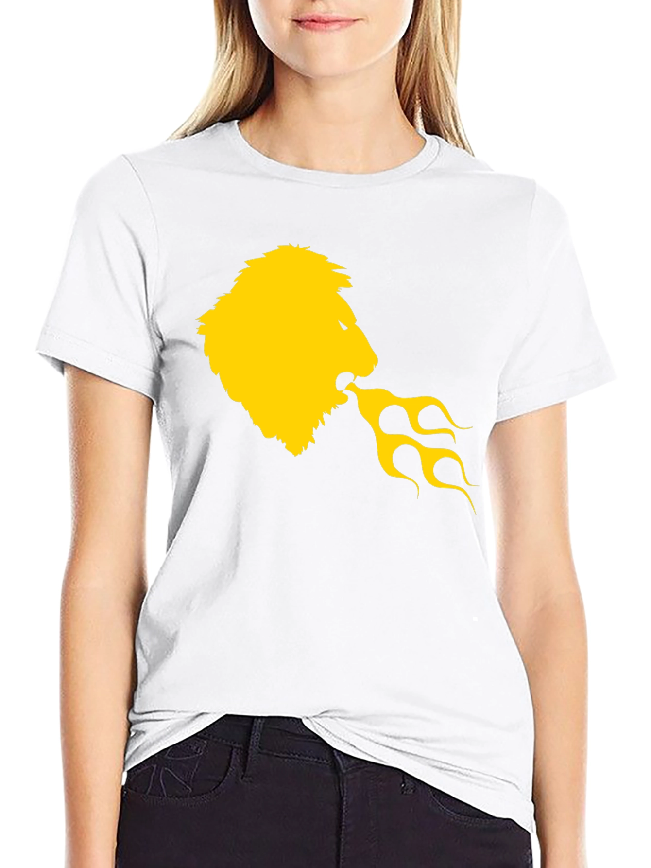 Lion Fire Breath Graphic Tee - Black