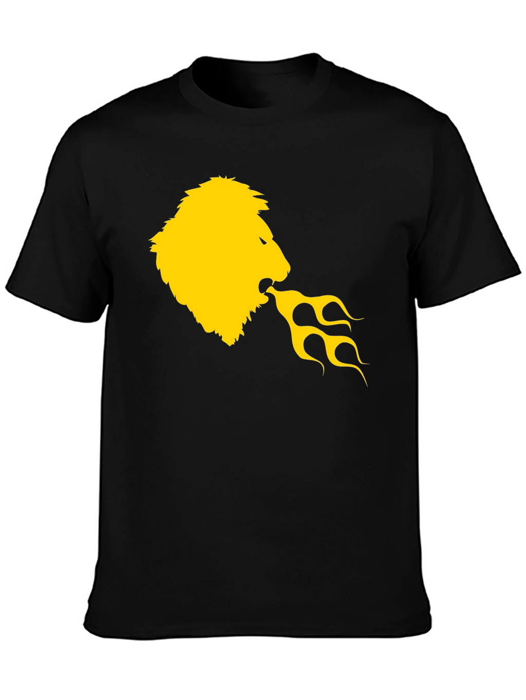 Lion Fire Breath Graphic Tee - Black