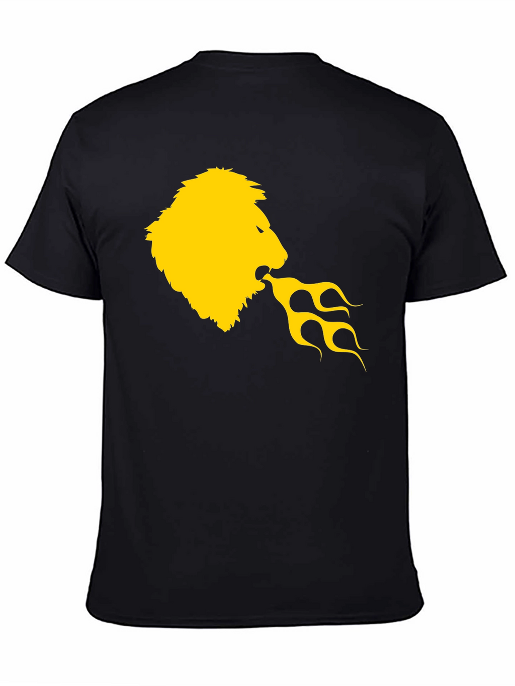 Lion Fire Breath Graphic Tee - Black