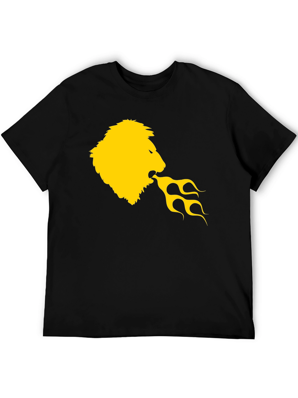 Lion Fire Breath Graphic Tee - Black